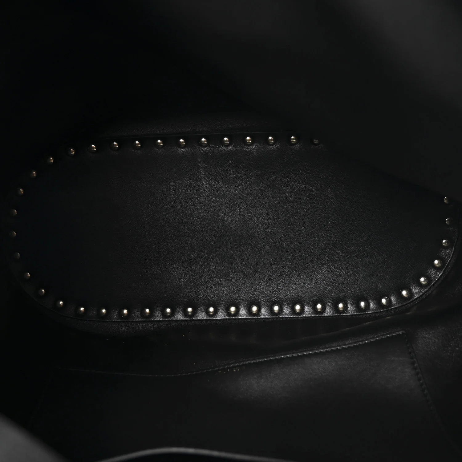 Grained Calfskin Small Rockstud Tote Black - Image 5