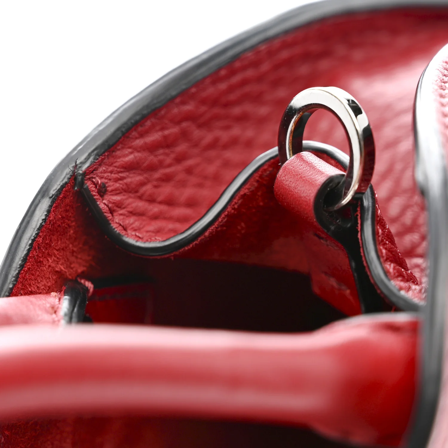 Grainy Calfskin Small Rockstud Double Top Handle Bag Rosso Valentino - Image 15