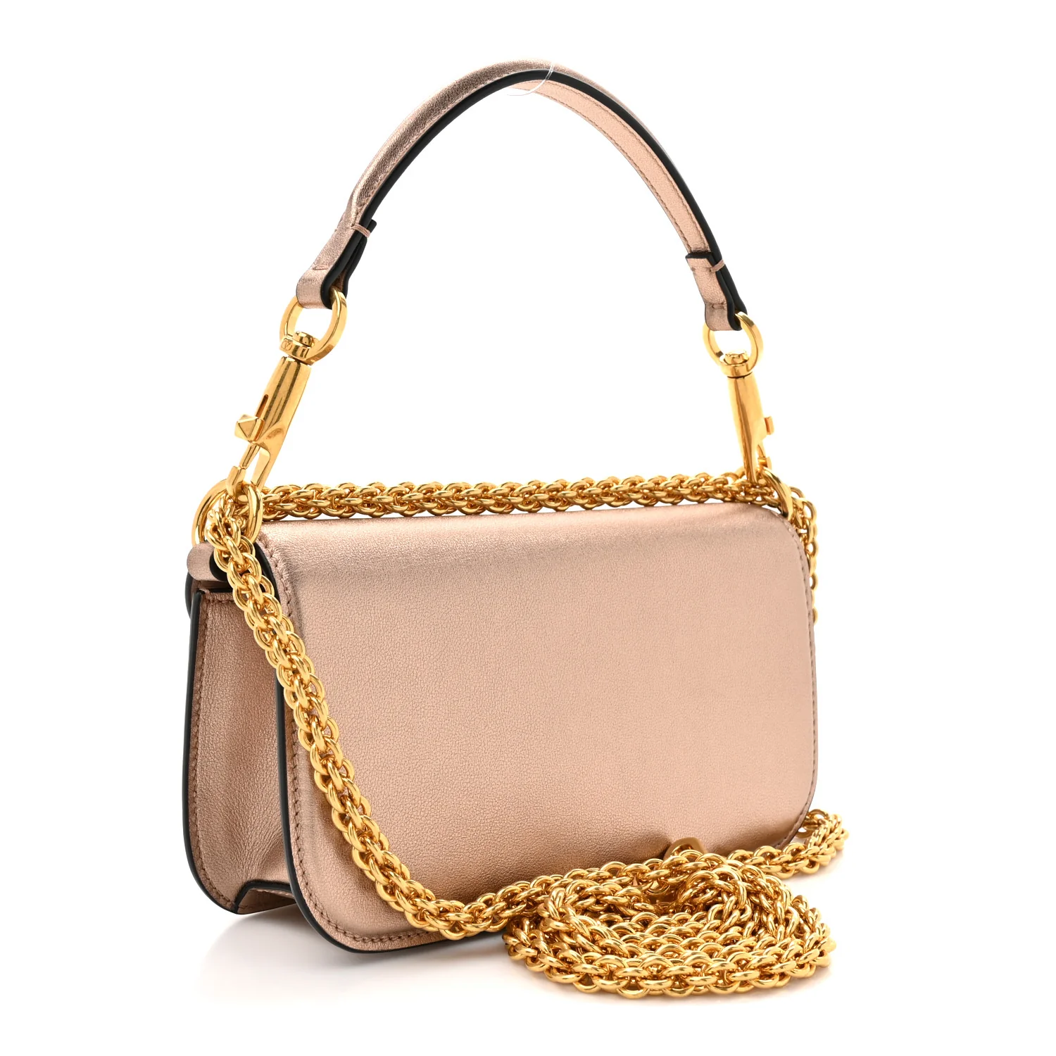 Laminated Calfskin Jewels Vlogo Small Loco Shoulder Bag Rose Cannelle - Image 3