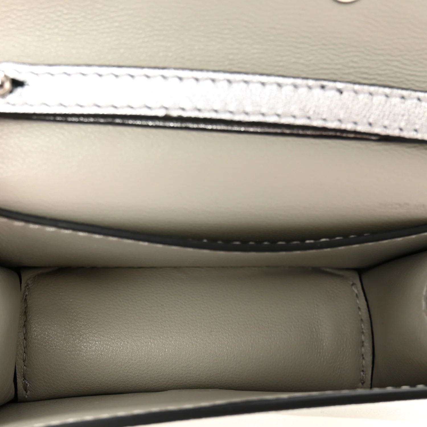 Laminated Calfskin Vlogo Micro Loco Shoulder Bag Silver - Image 5