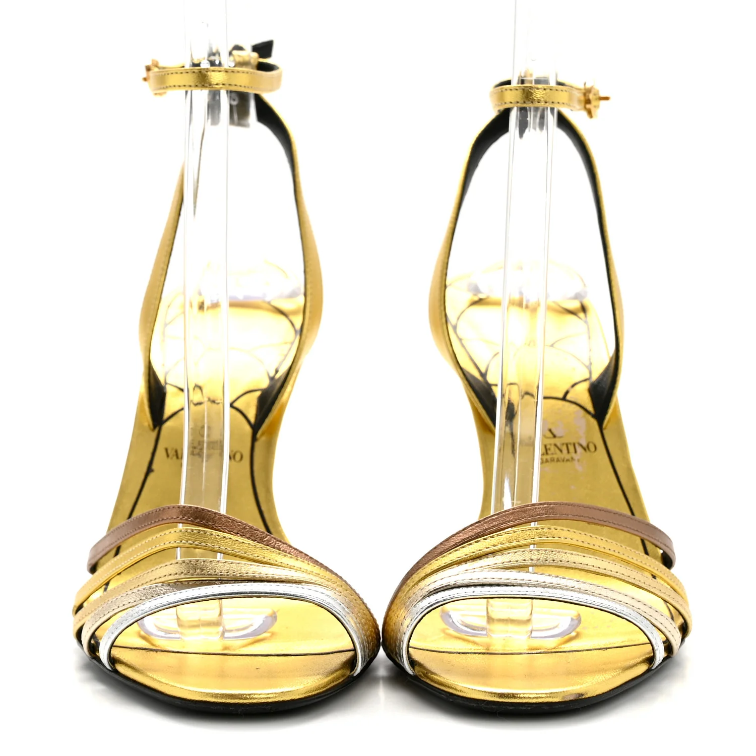 Laminated Nappa Crystal Ladycrush 85mm Sandals 39.5 Multicolor Silver - Image 3
