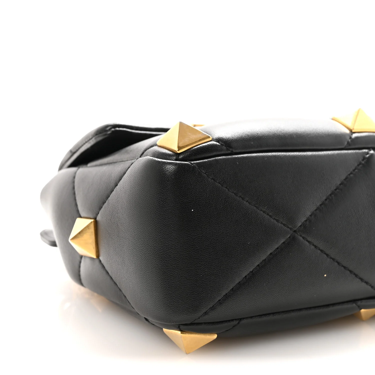 Nappa Large Roman Stud Shoulder Bag Black - Image 8