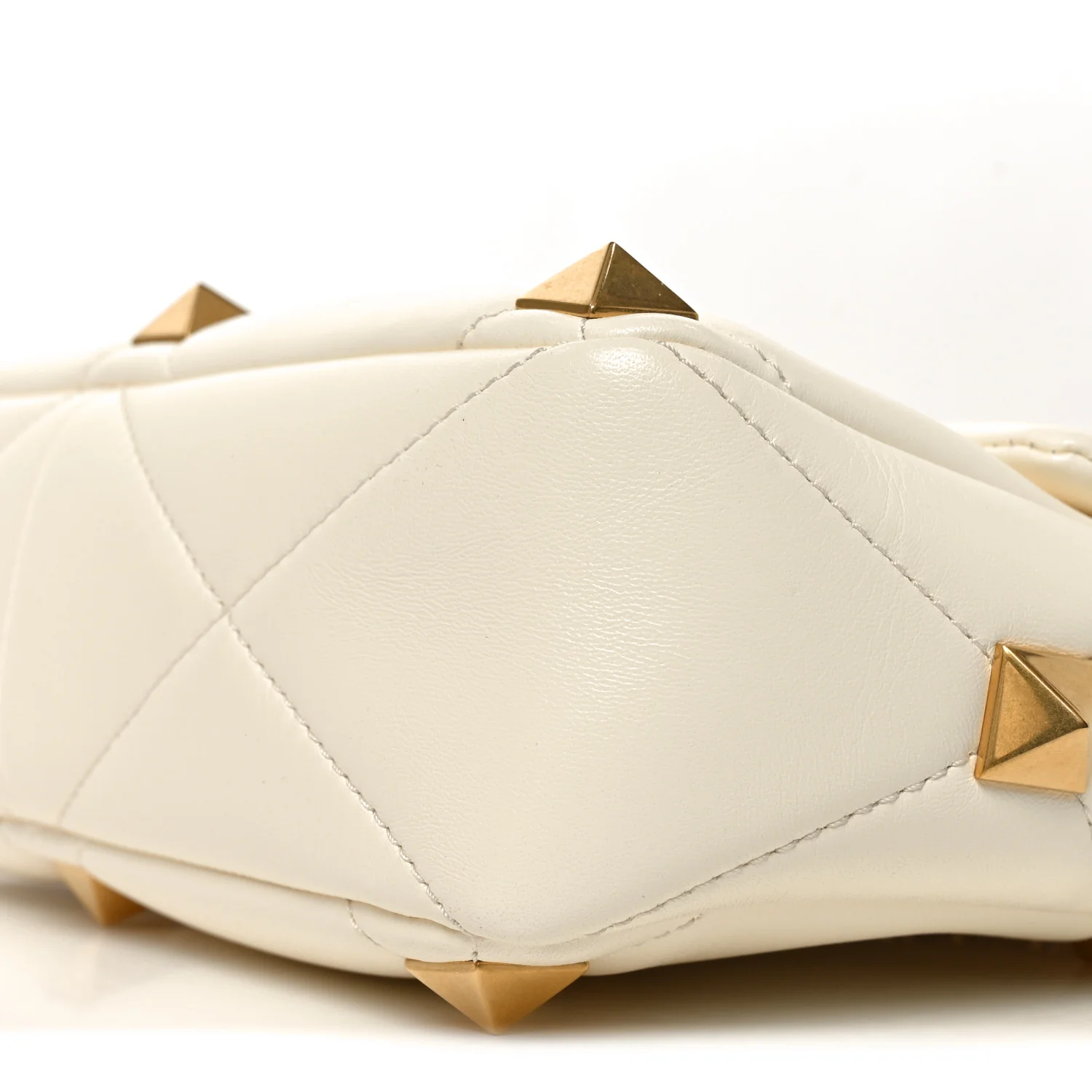 Nappa Large Roman Stud Shoulder Bag Ivory - Image 9