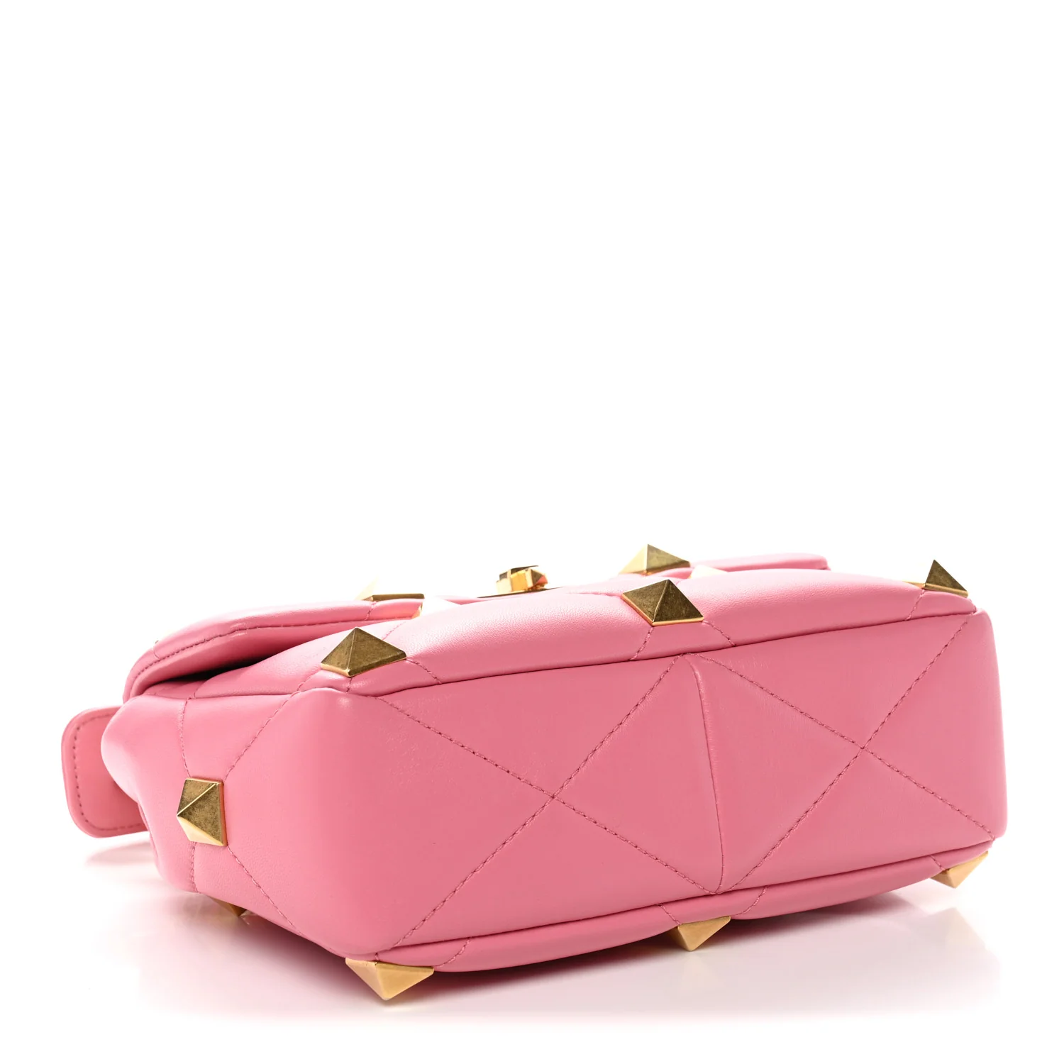 Nappa Medium Roman Stud Shoulder Bag Flamingo Pink - Image 4