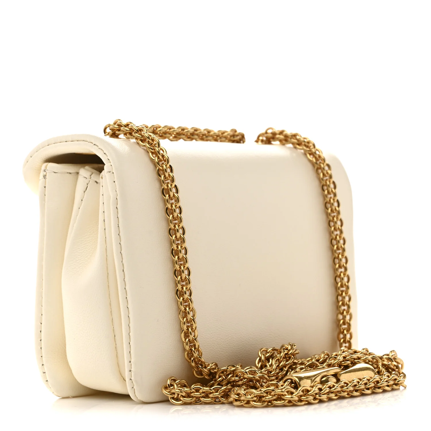 Nappa Micro One Stud Chain Bag Ivory - Image 3