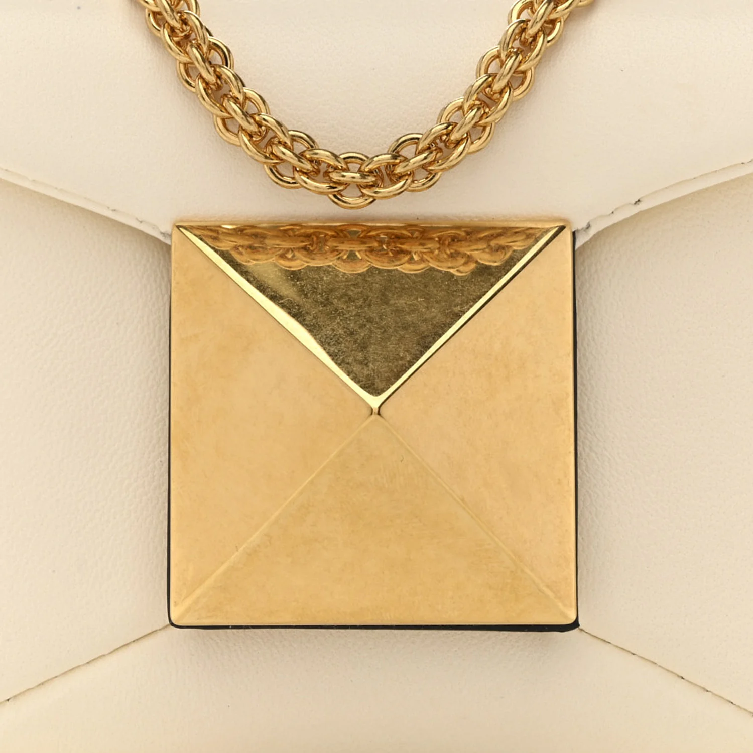 Nappa Micro One Stud Chain Bag Ivory - Image 8