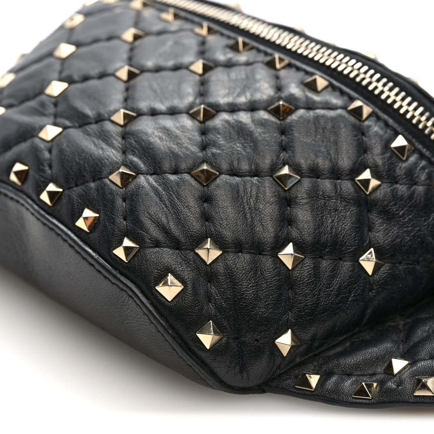 Nappa Rockstud Spike Belt Bag 95 Black - Image 9