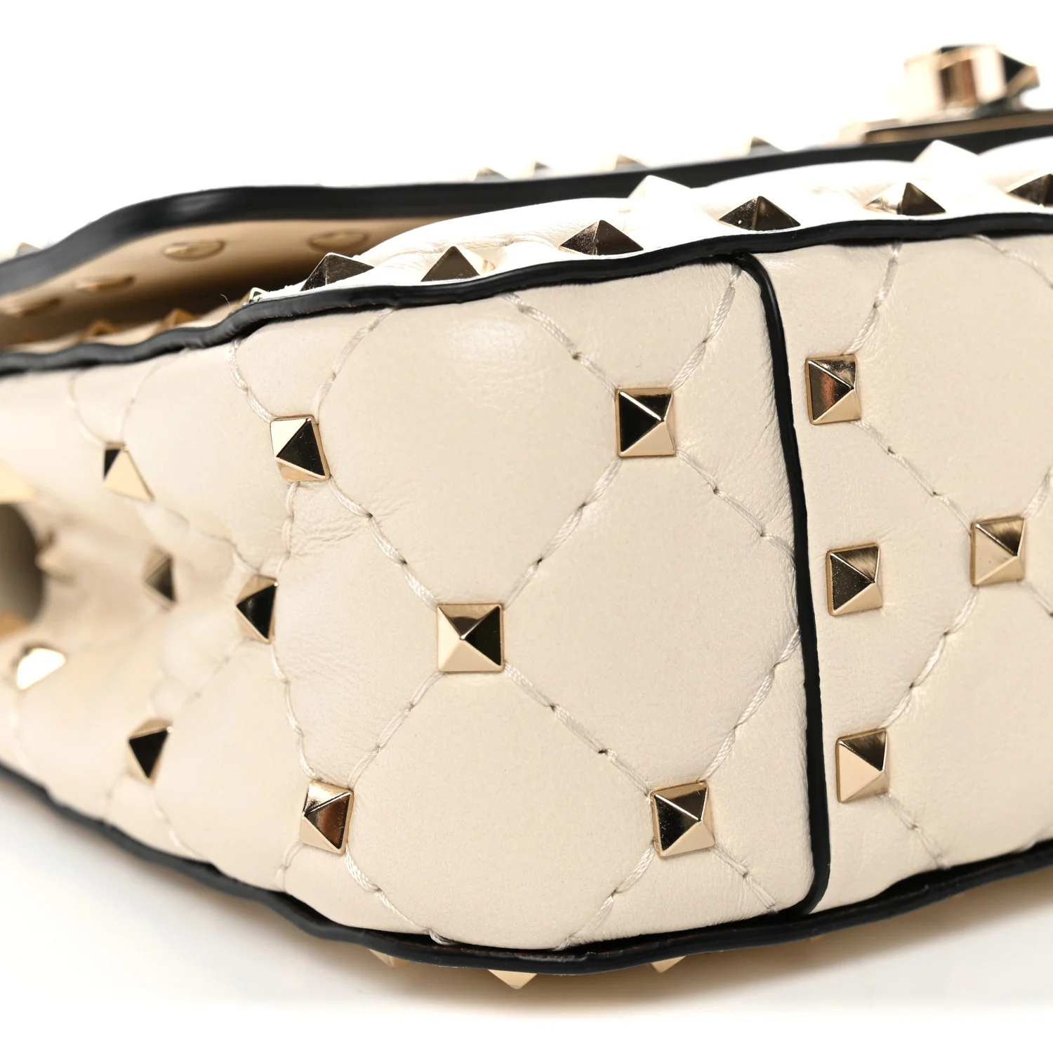 Nappa Small Rockstud Spike Shoulder Bag Light Ivory - Image 8
