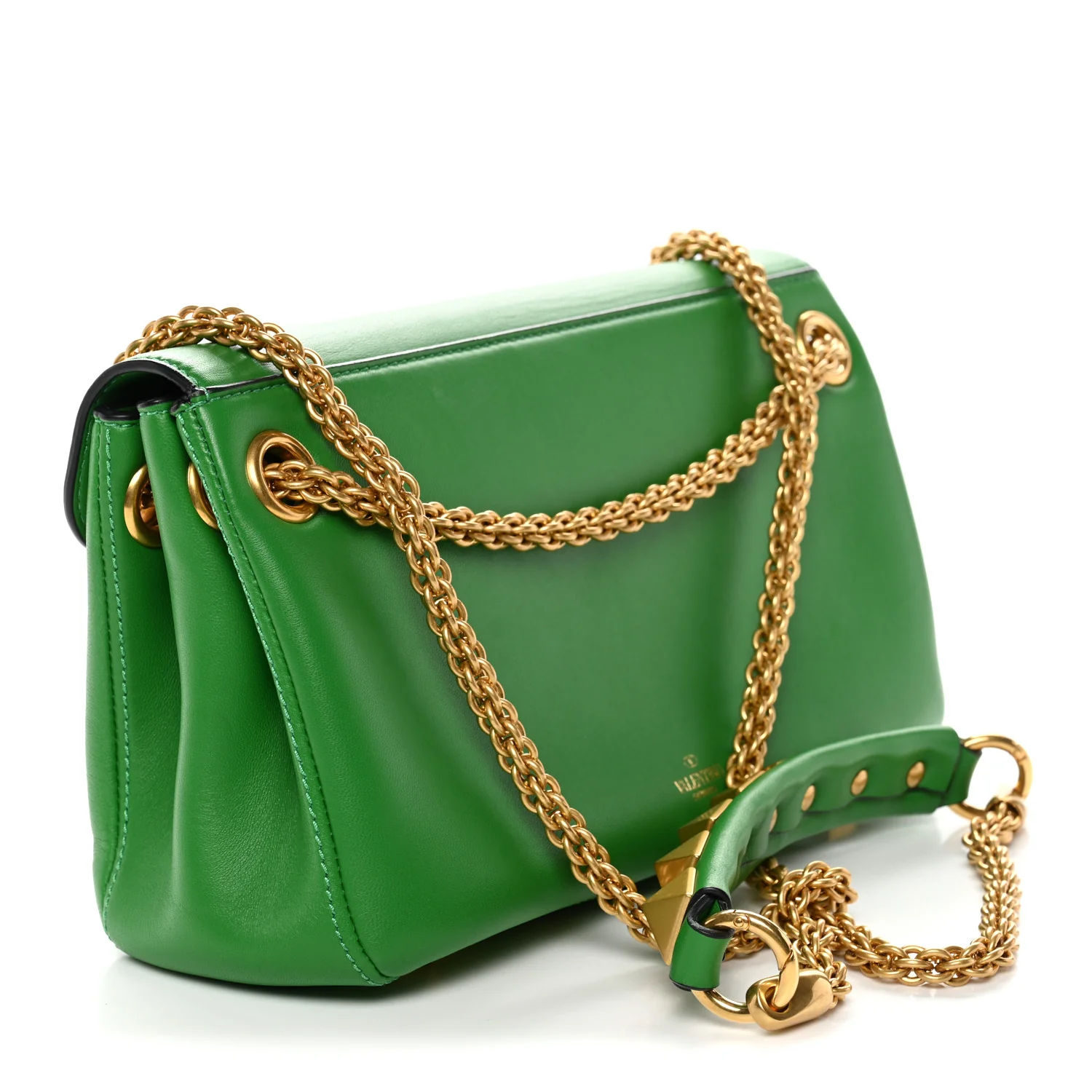 Nappa Stud Sign Shoulder Bag Ultra Green - Image 3