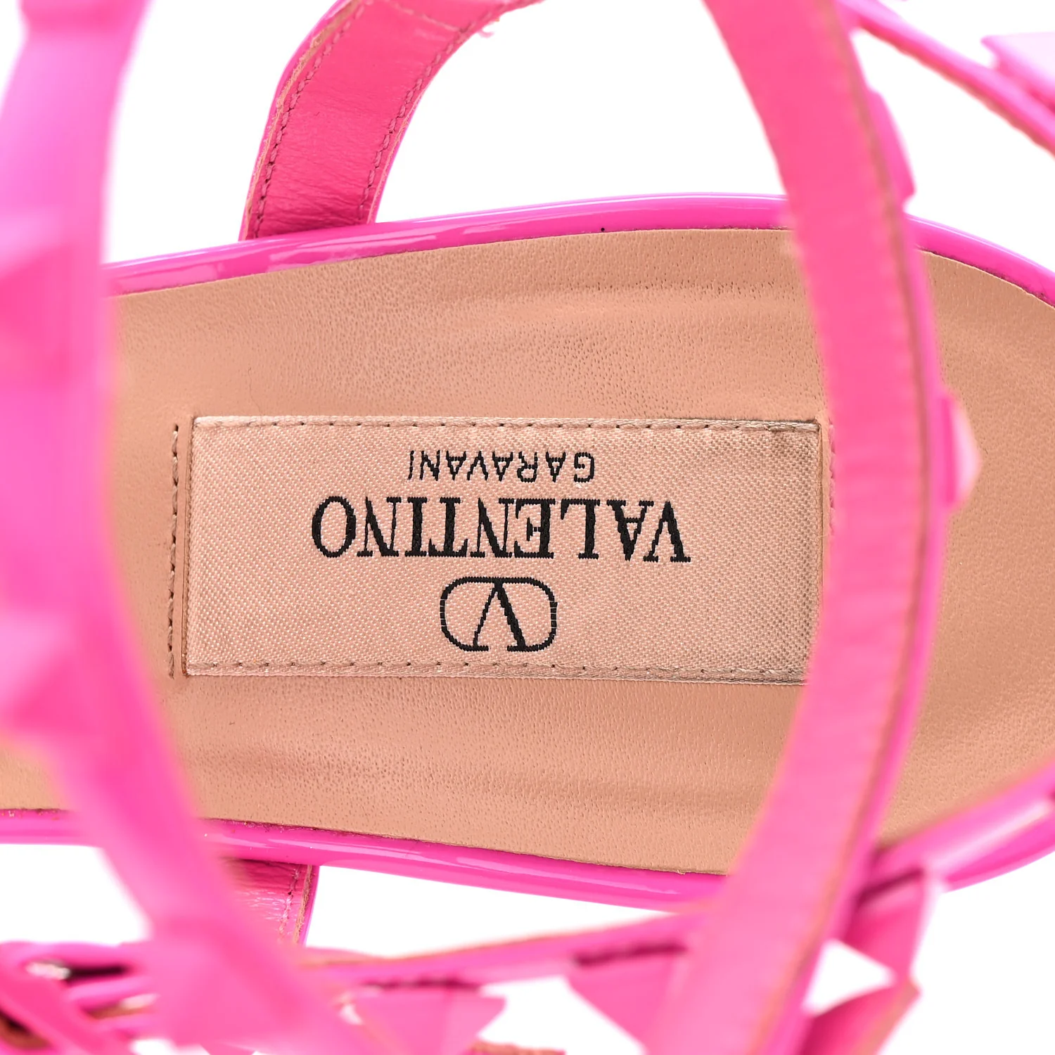 Patent Lacquered Monochrome Rockstud Gladiator 105mm Sandals 40 Pink PP - Image 8