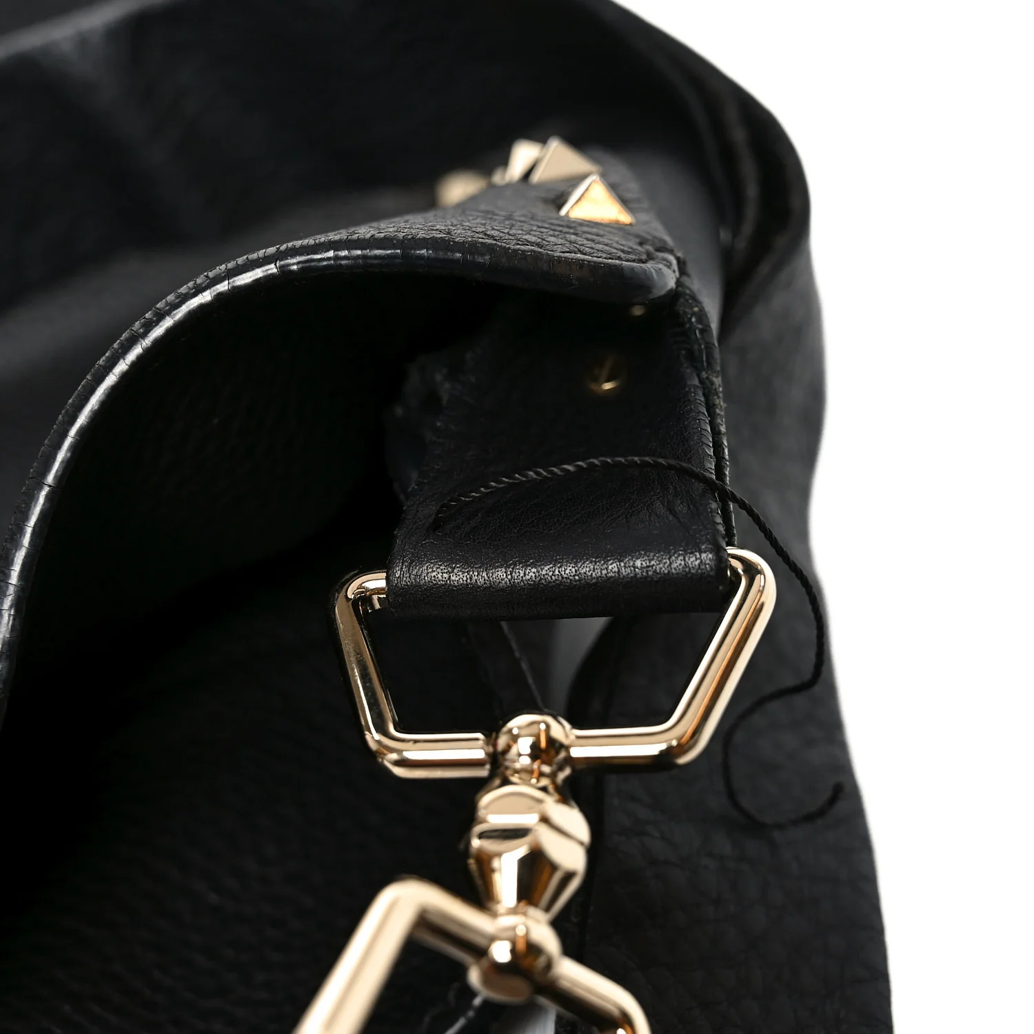 Pebbled Calfskin Large Rockstud Flip-Lock Messenger Bag Black - Image 10