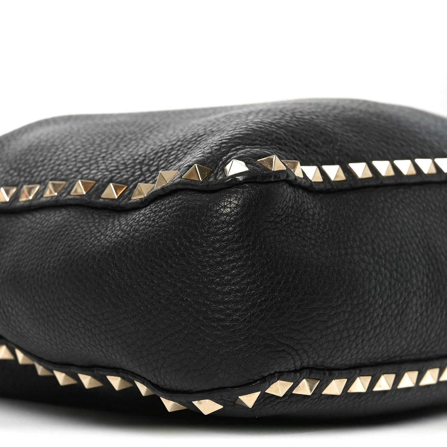 Pebbled Calfskin Large Rockstud Flip-Lock Messenger Bag Black - Image 7