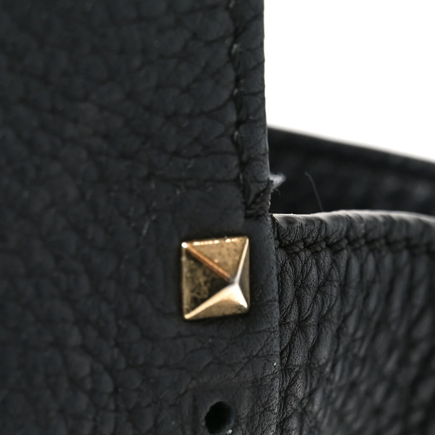 Pebbled Calfskin Medium Rockstud Tote Black - Image 11