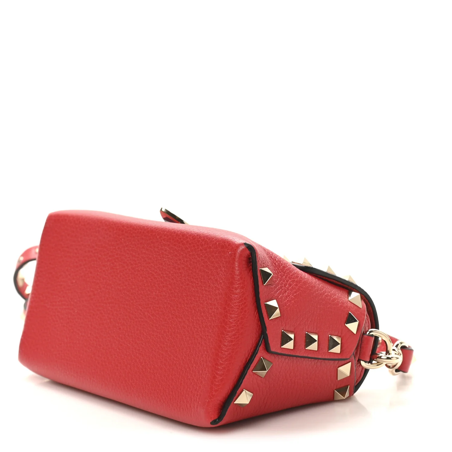 Pebbled Calfskin Mini Rockstud Crossbody Bag Rouge Pur - Image 9