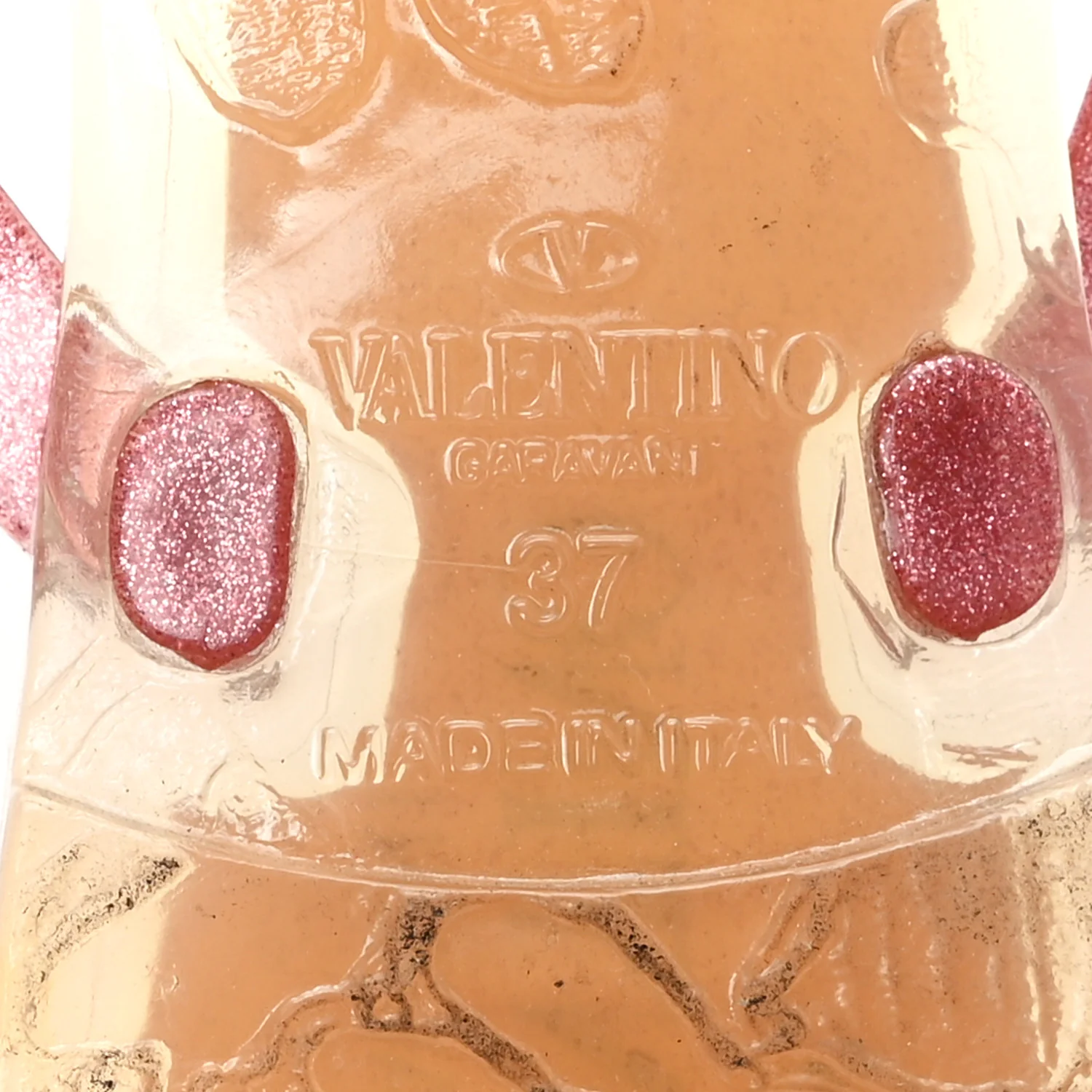 PVC Jelly Glitter Rockstud Bow Thong Sandals 37 Pink - Image 7
