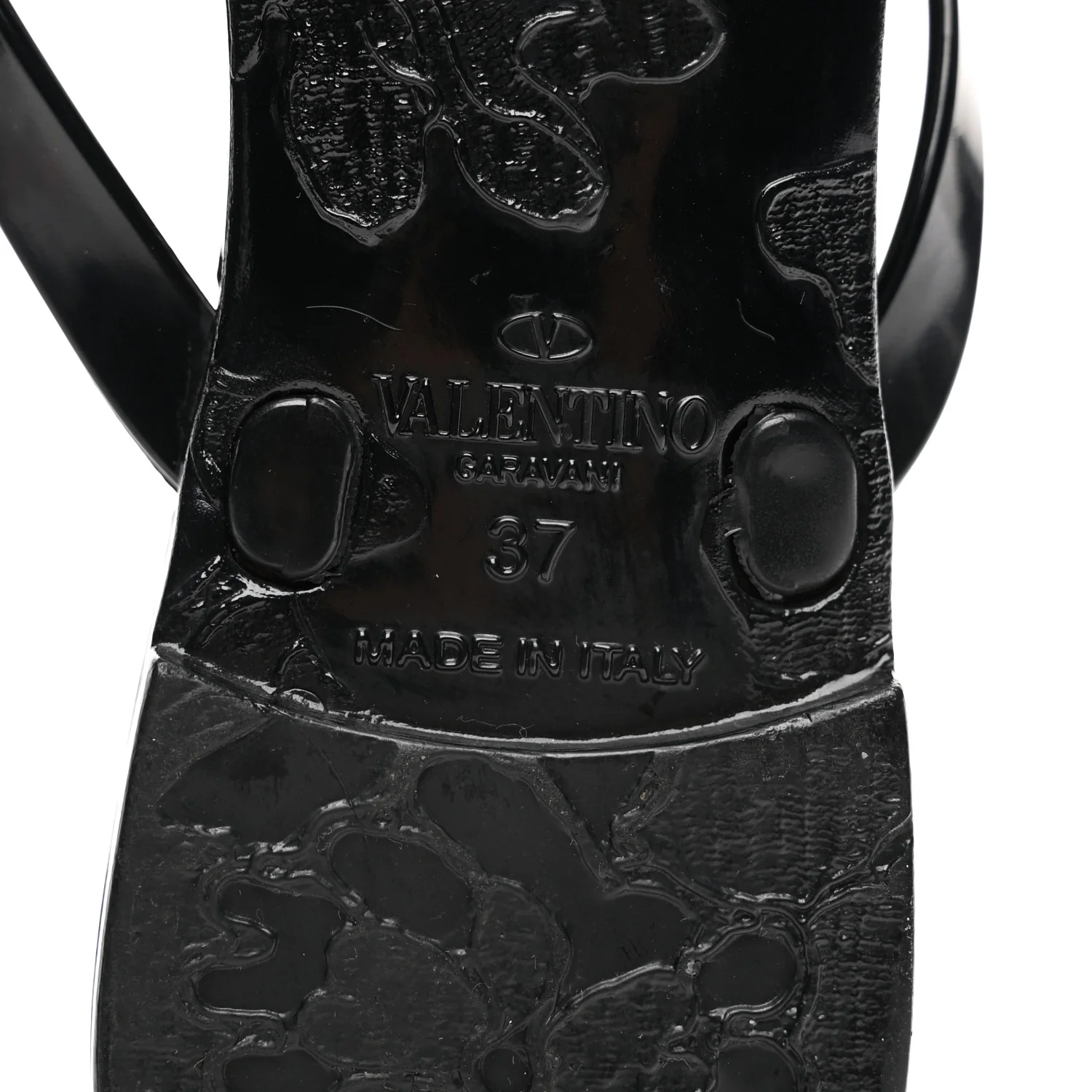 PVC Jelly Rockstud Bow Thong Sandals 37 Black - Image 6