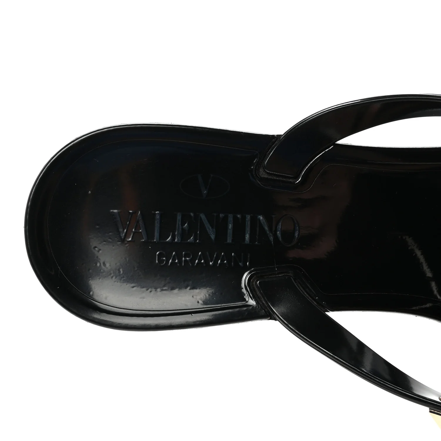 PVC Jelly Rockstud Bow Thong Sandals 37 Black - Image 8