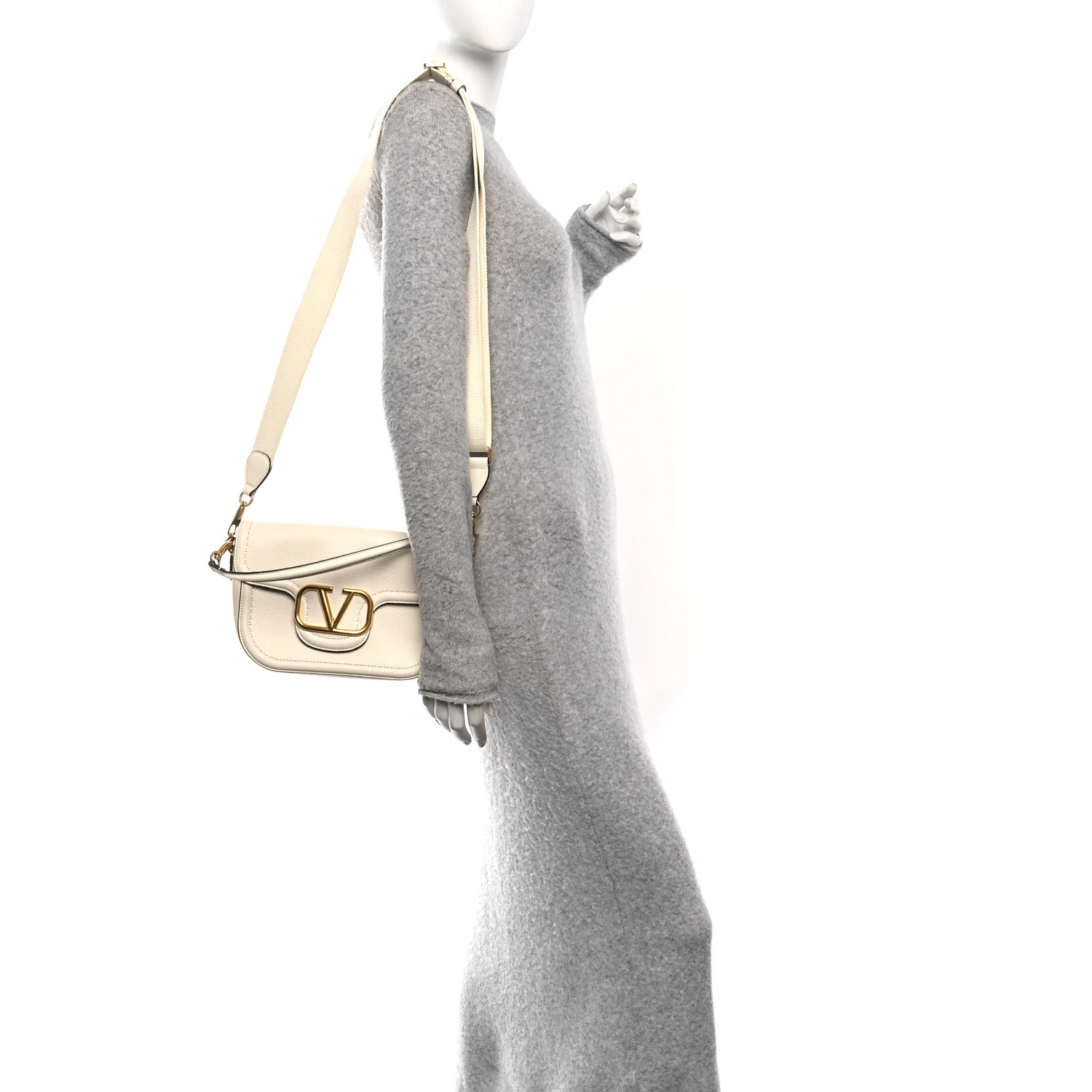 Soft Grainy Calfskin Alltime Shoulder Bag White - Image 2