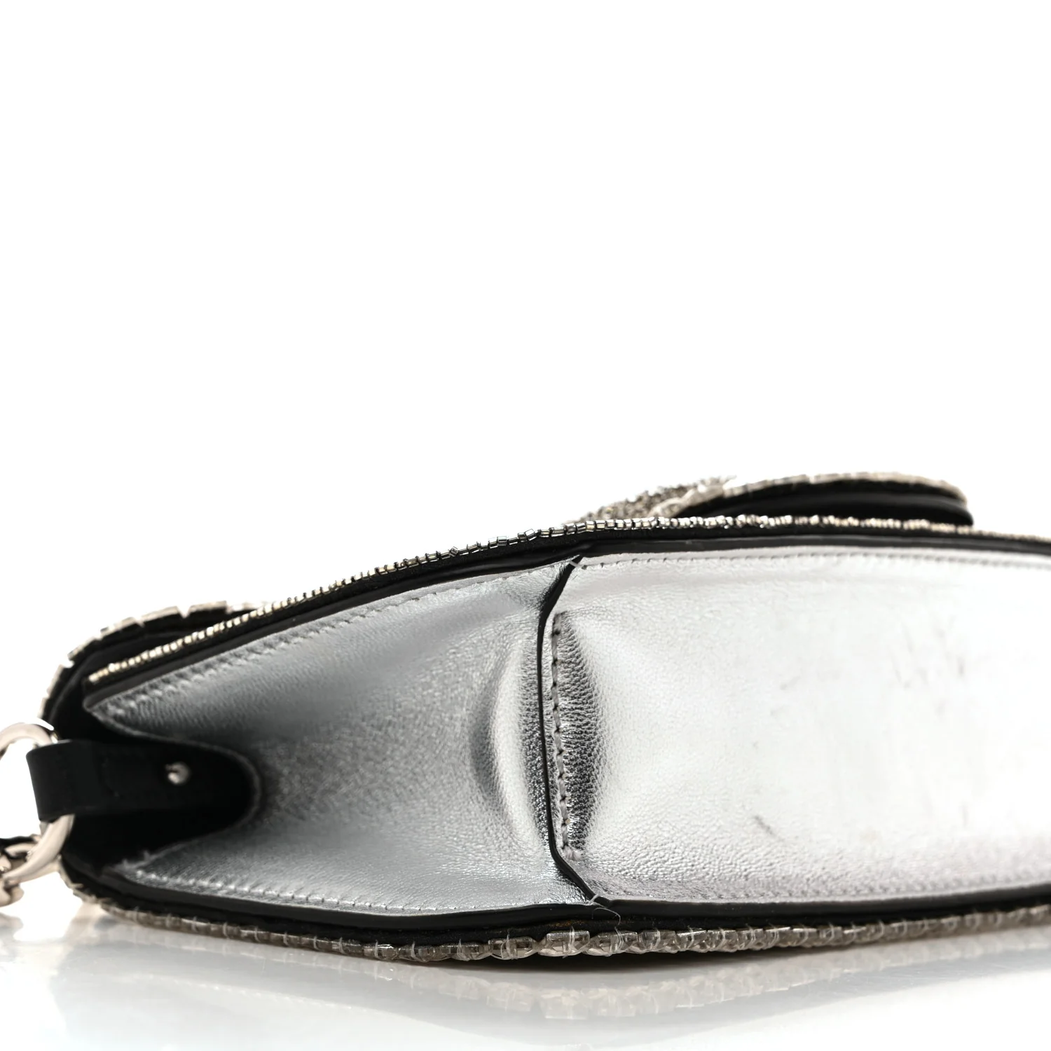 Swarovski Crystal Embroidered Vlogo Small Loco Shoulder Bag Crystal Silver - Image 8