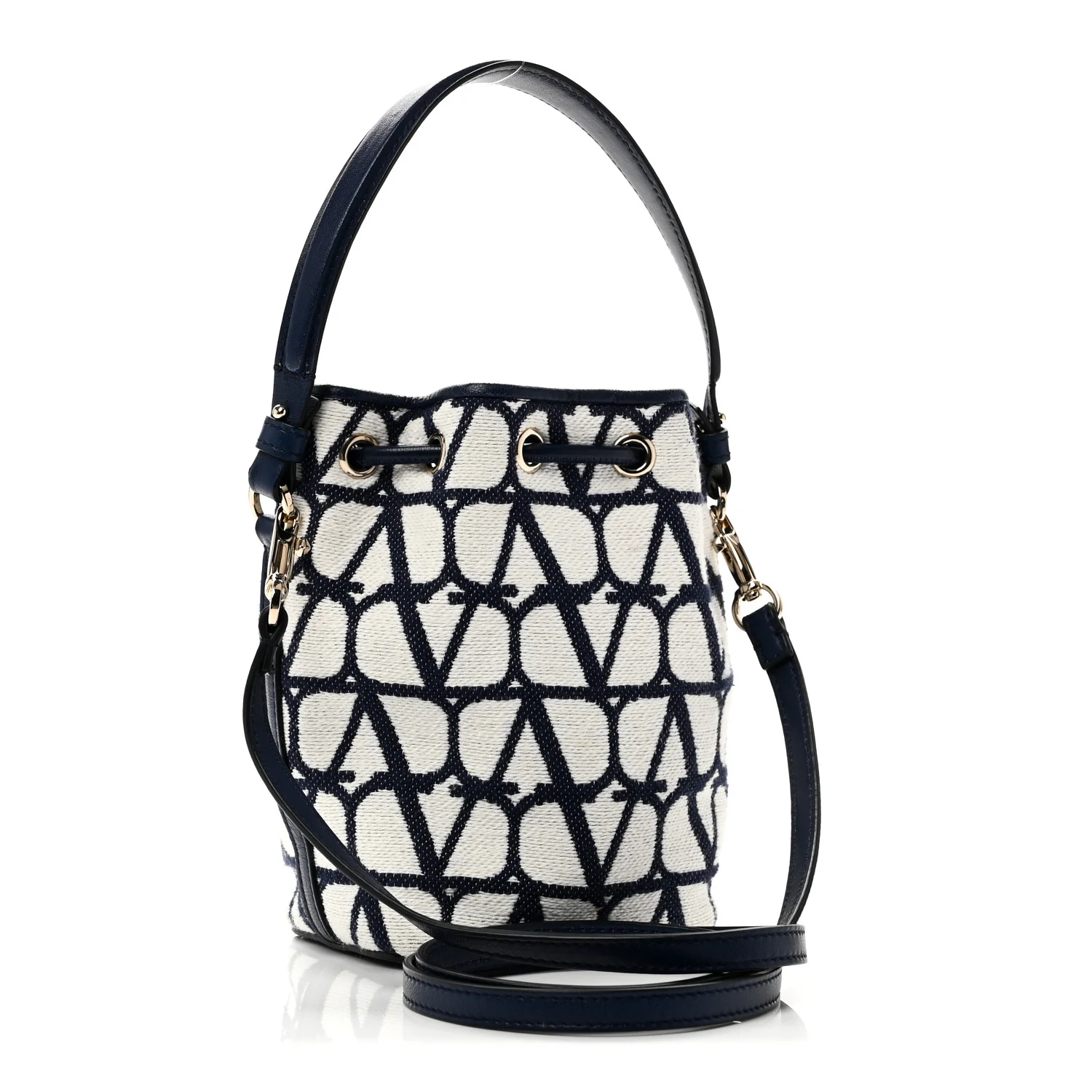 Toile Iconographe Nappa Mini Vlogo Signature Bucket Bag White Worker - Image 3