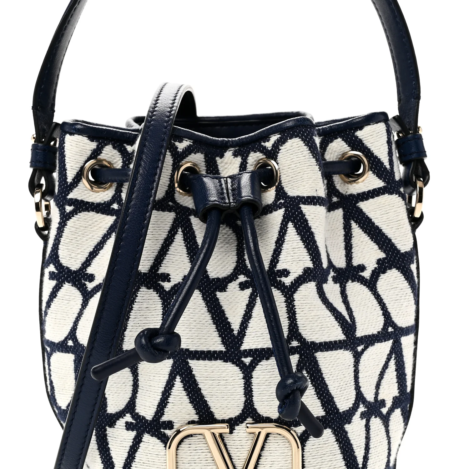 Toile Iconographe Nappa Mini Vlogo Signature Bucket Bag White Worker - Image 7