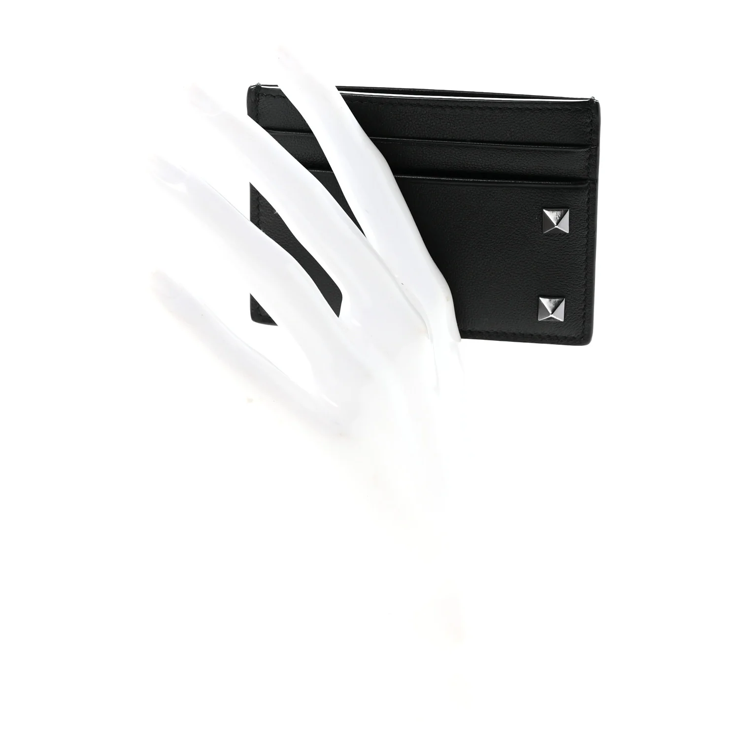 Vitello Rockstud Card Holder Black - Image 2