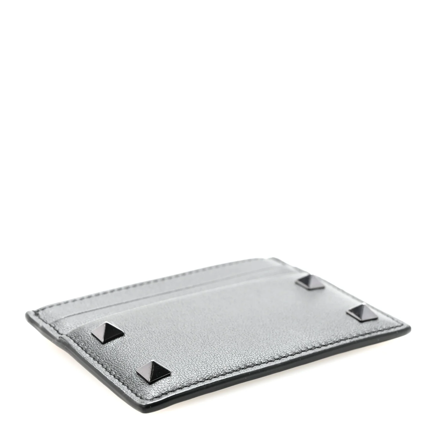 Vitello Rockstud Card Holder Black - Image 4