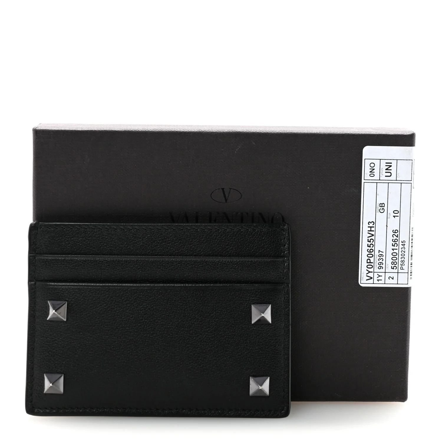 Vitello Rockstud Card Holder Black - Image 7