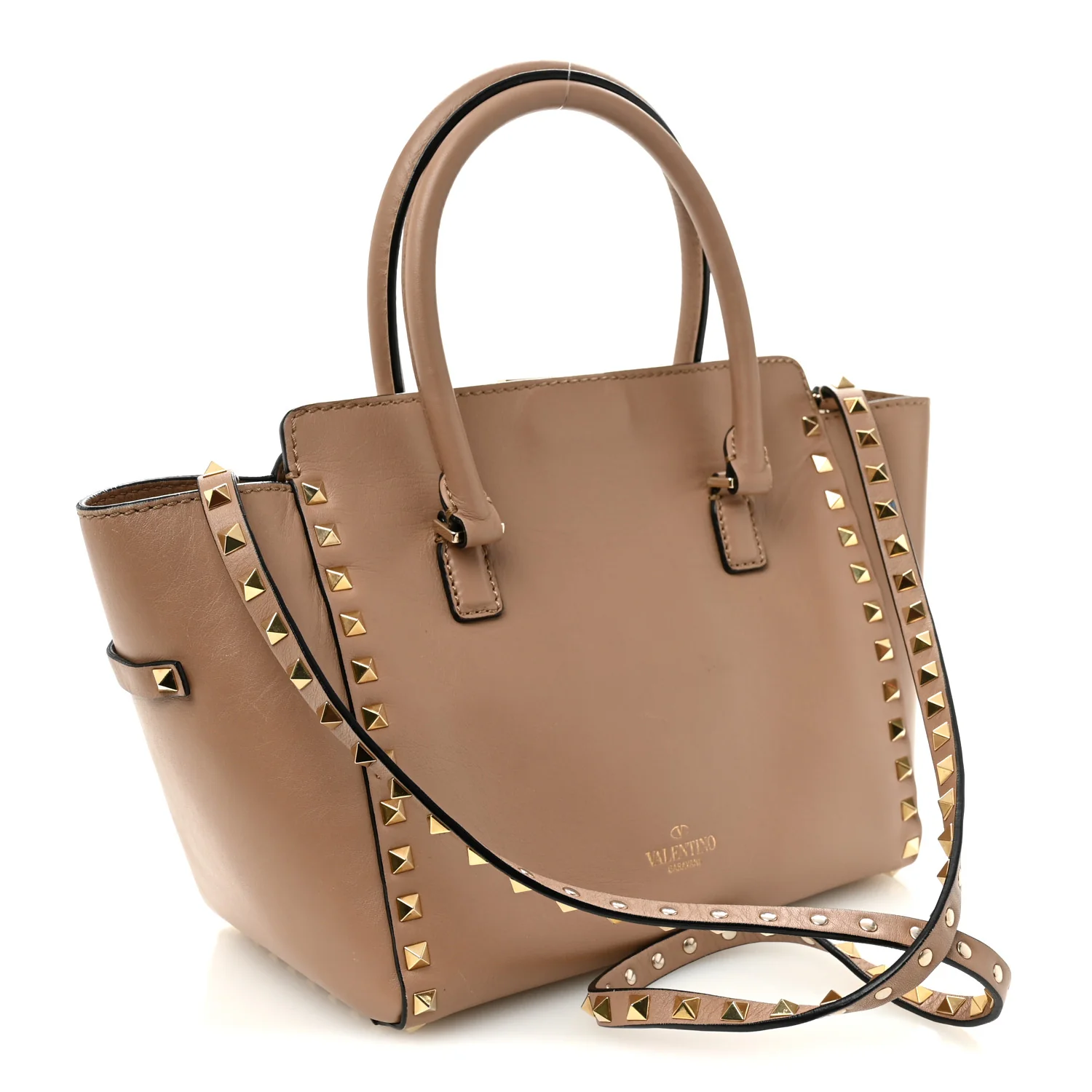 Vitello Small Rockstud Double Handle Tote Alpaca - Image 3