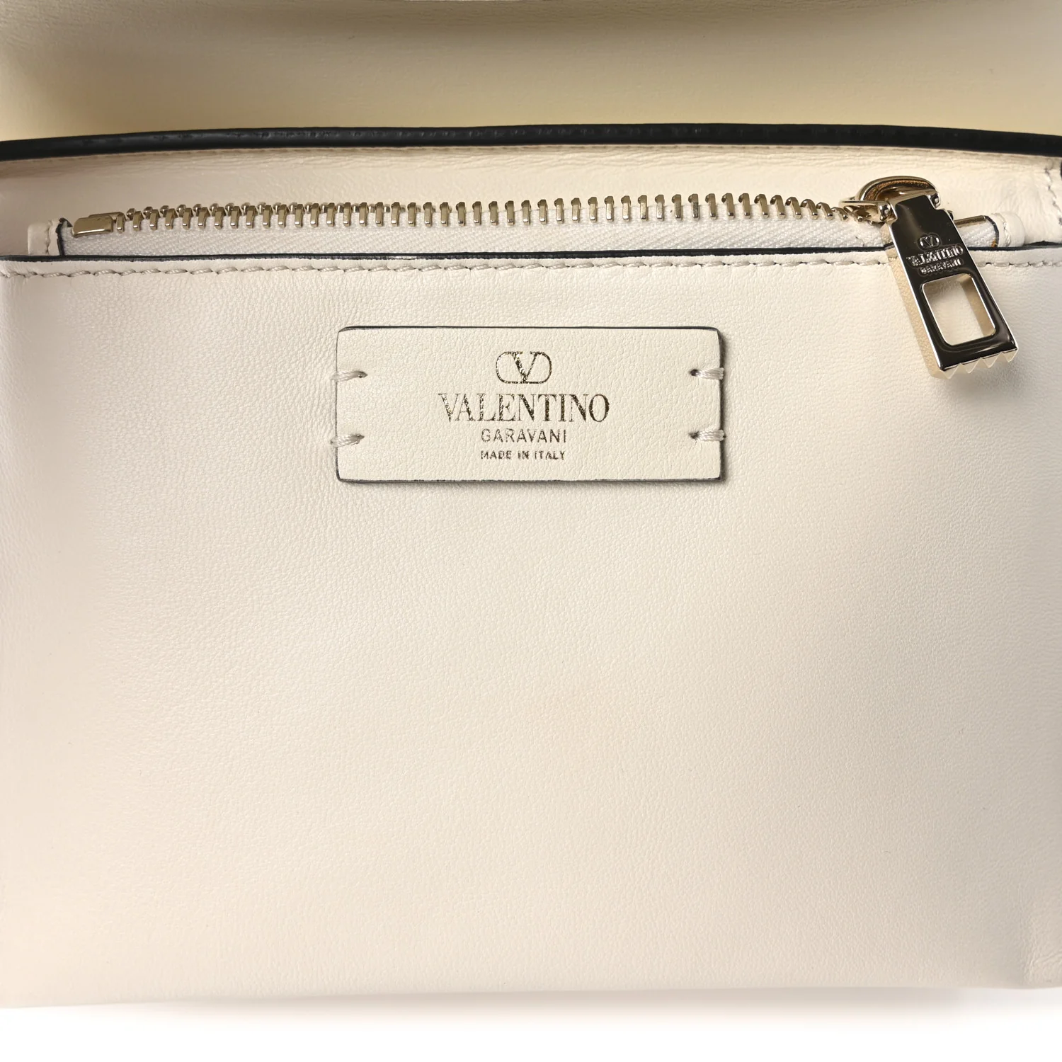 Wicker Calfskin Small VSling Top Handle Bag Natural White - Image 6