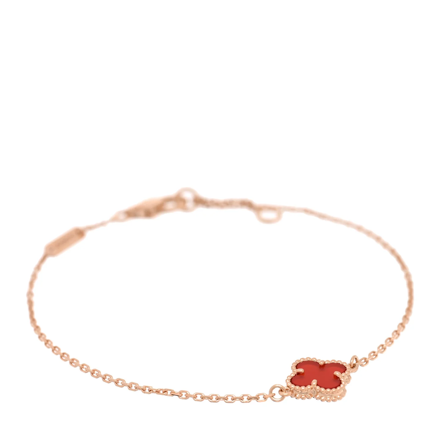 18K Rose Gold Carnelian Sweet Alhambra Bracelet