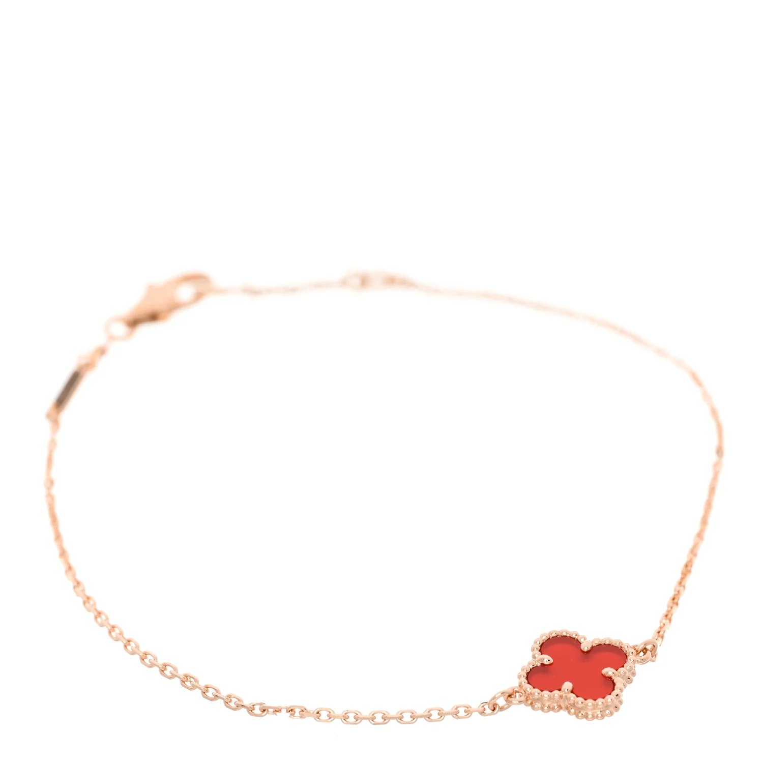 18K Rose Gold Carnelian Sweet Alhambra Bracelet