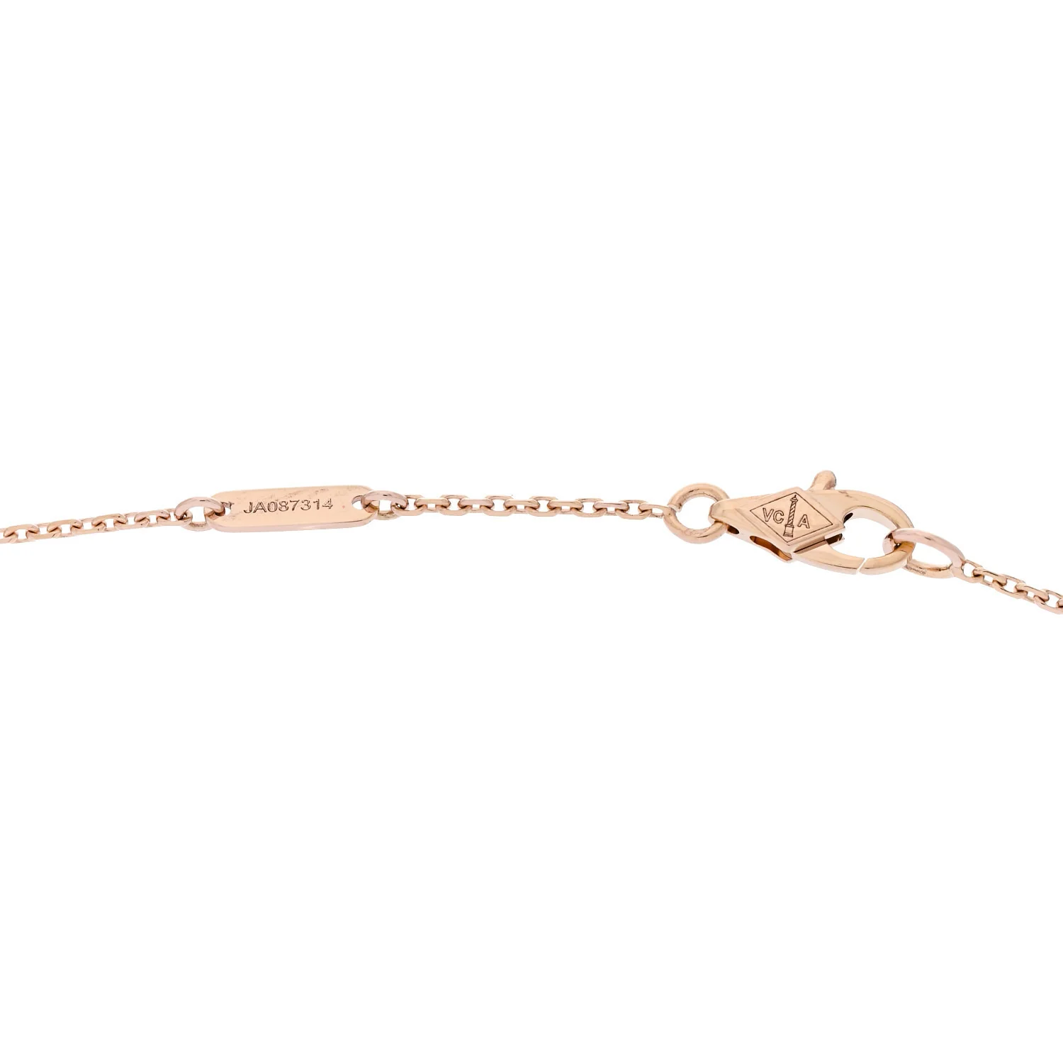 18K Rose Gold Carnelian Sweet Alhambra Pendant Necklace - Image 5