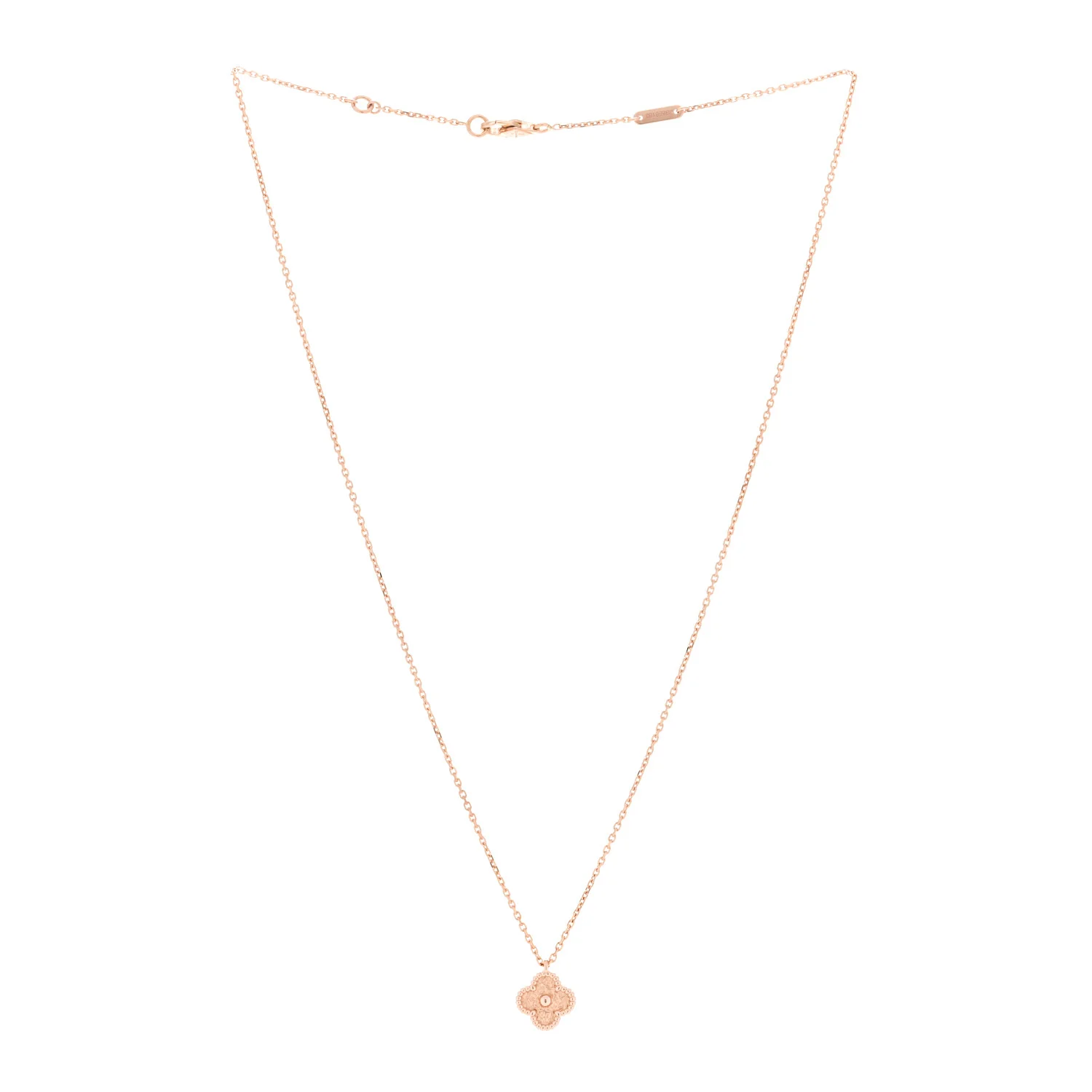 18K Rose Gold Sweet Alhambra Pendant Necklace - Image 3