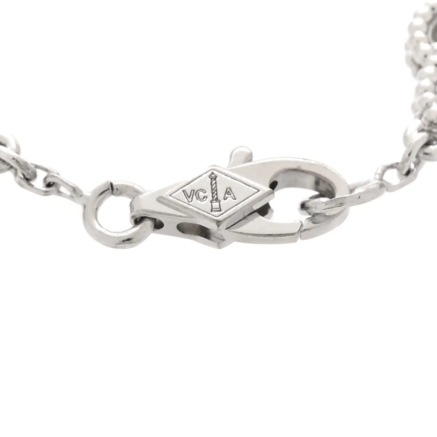 18K White Gold Diamond 6 Motifs Sweet Alhambra Bracelet - Image 3