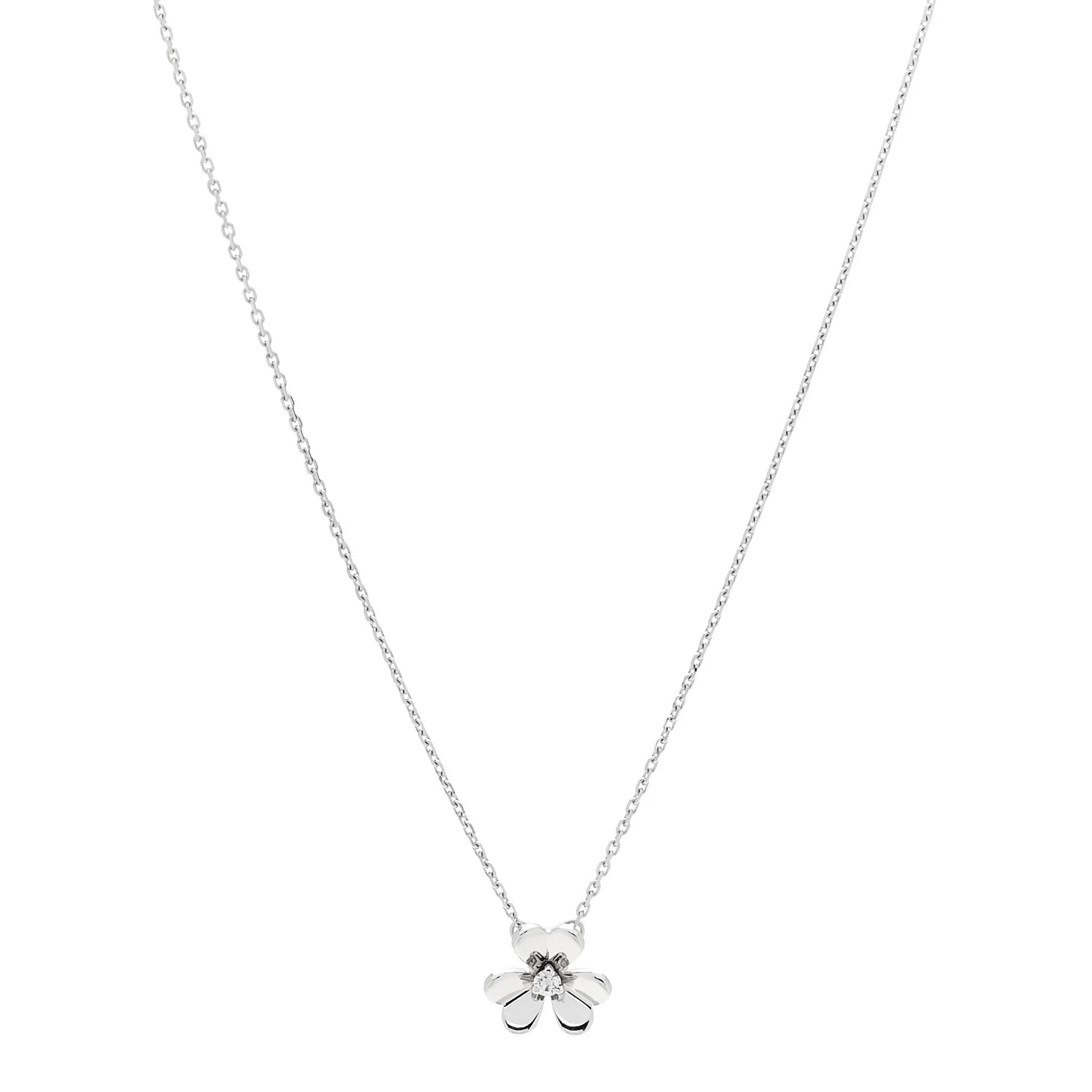 18K White Gold Diamond Mini Frivole Pendant Necklace