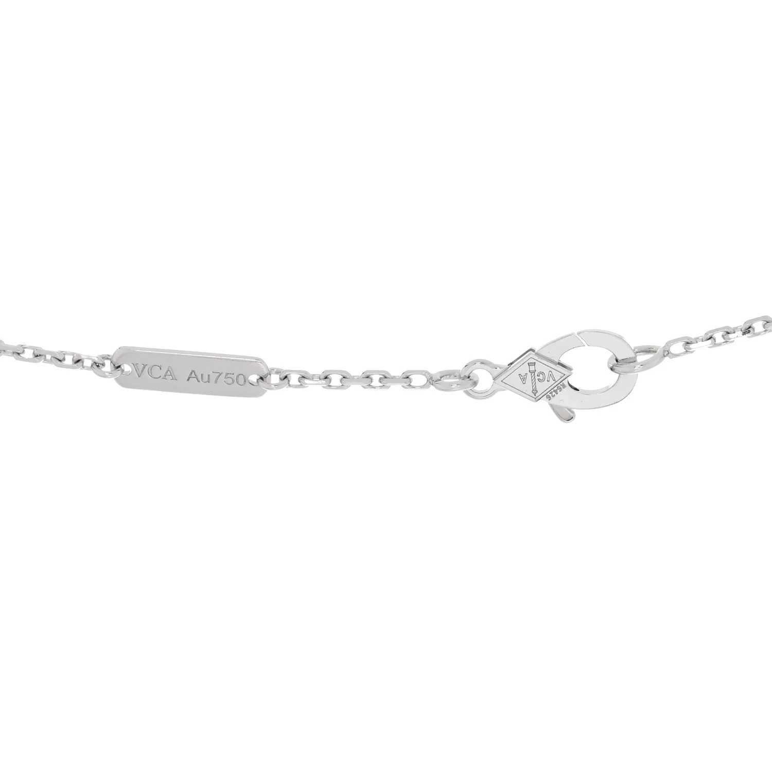 18K White Gold Diamond Small Perlee Clovers Pendant Necklace - Image 4
