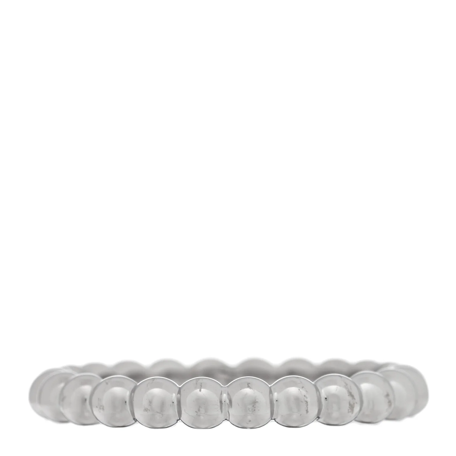18K White Gold Medium Perlee Ring 53 6.5 - Image 3