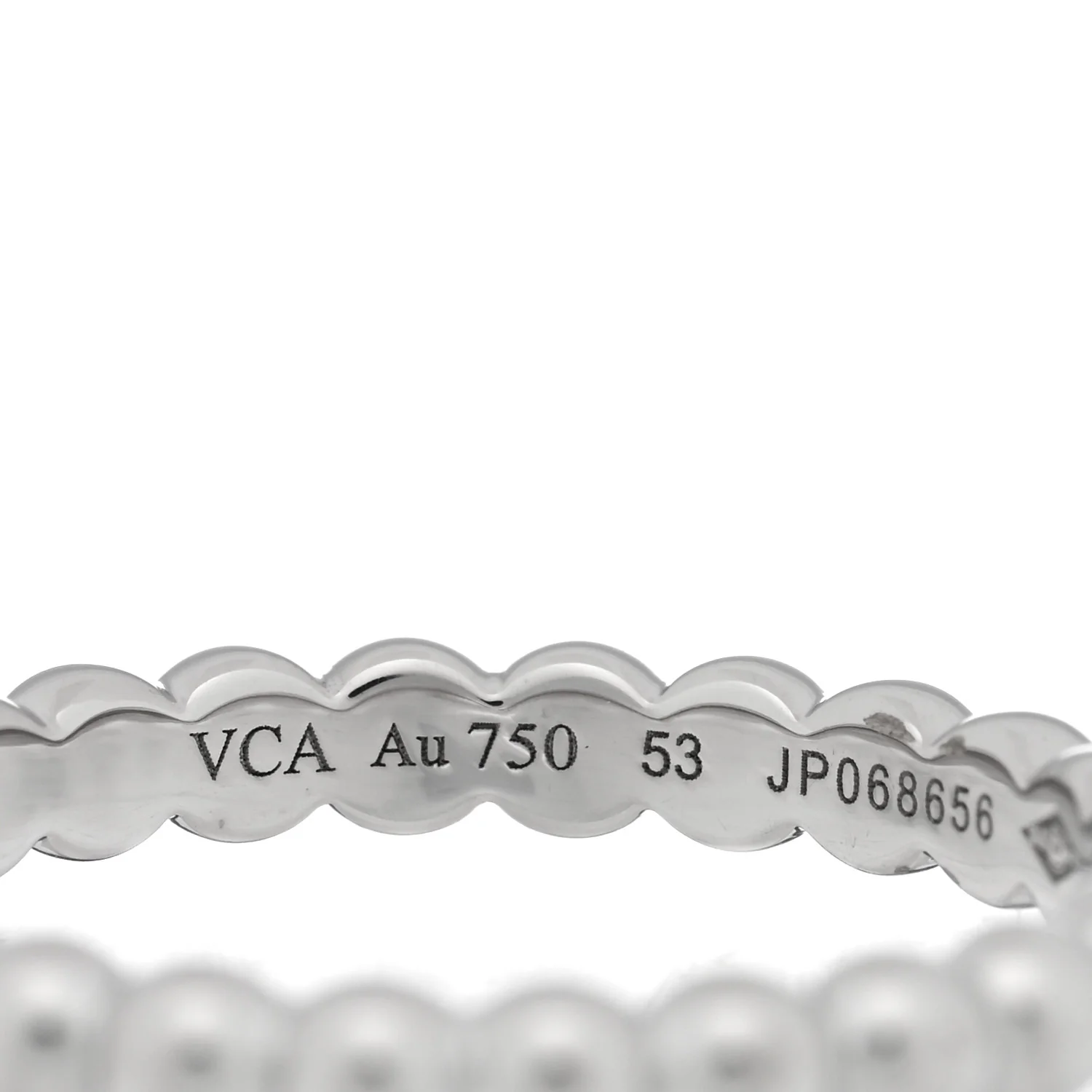 18K White Gold Medium Perlee Ring 53 6.5 - Image 4