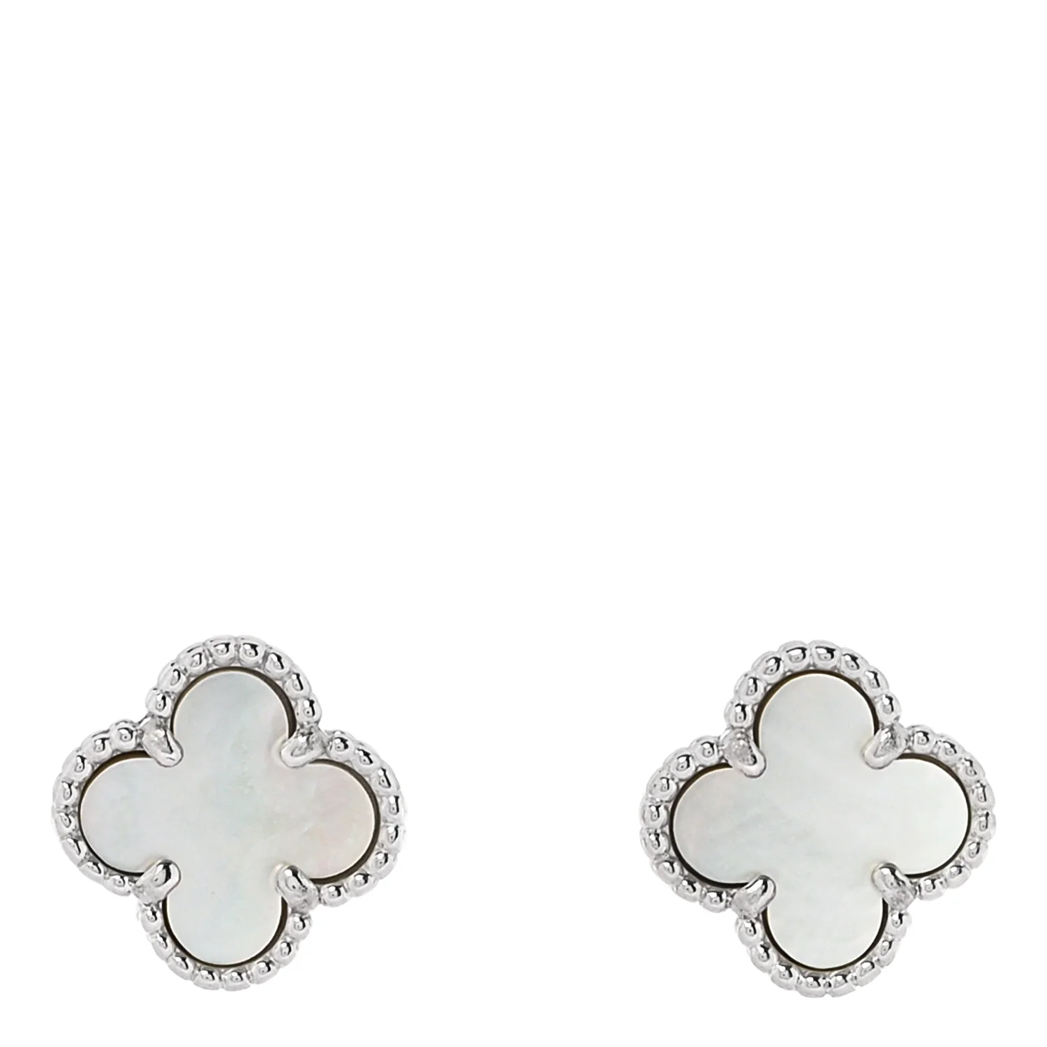 18K White Gold Mother of Pearl Sweet Alhambra Earrings