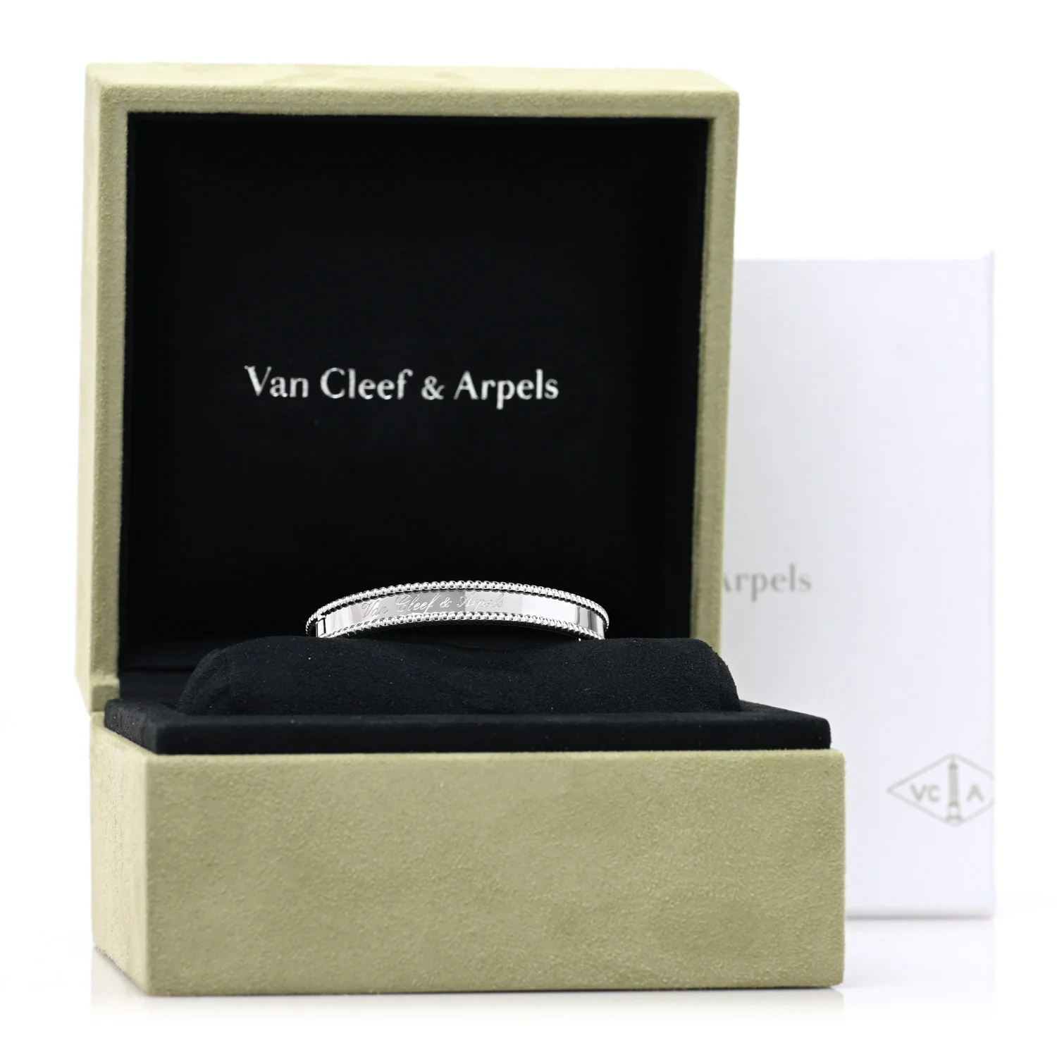 18K White Gold Perlee Signature Bangle Bracelet XS - Image 4