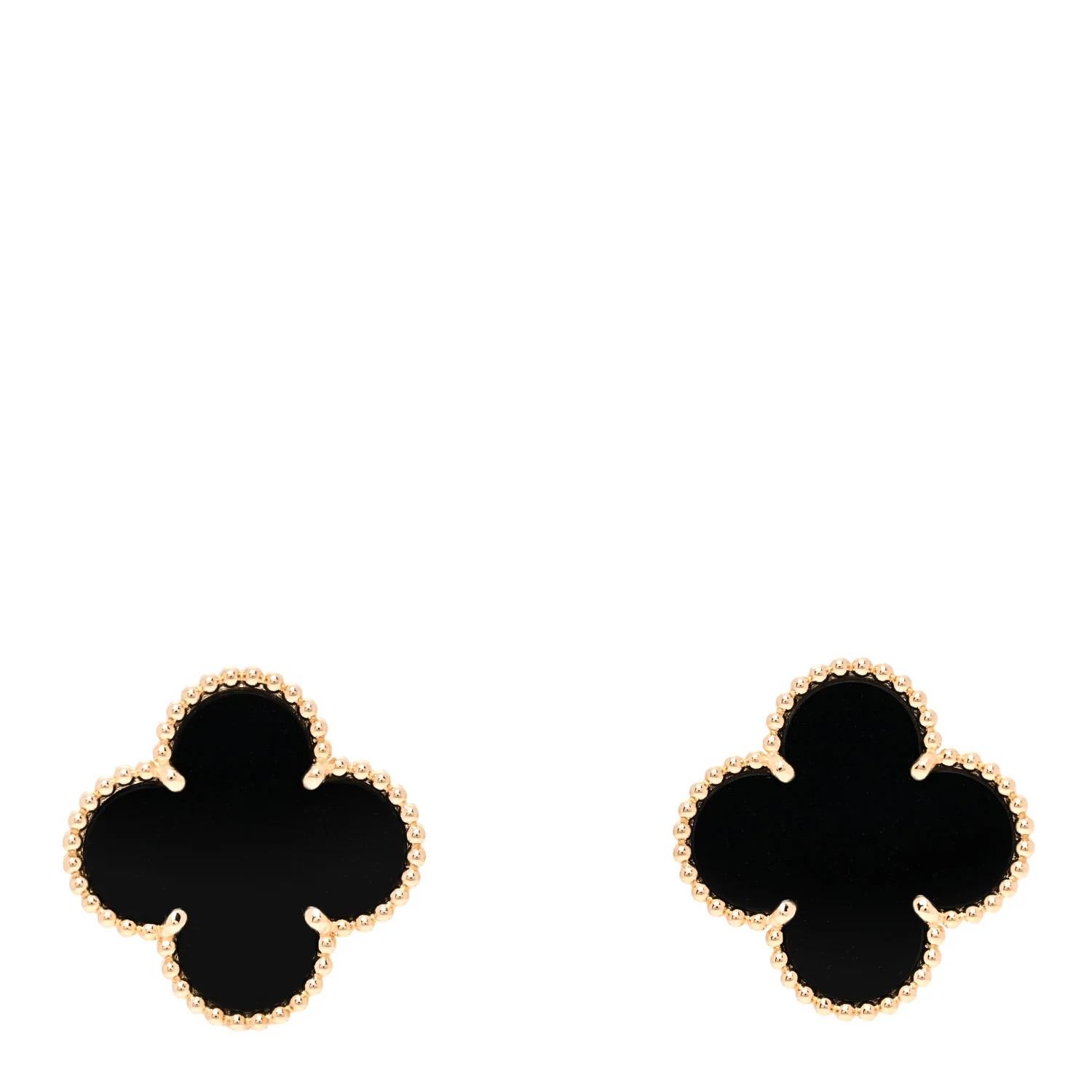 18k Yellow Gold Black Onyx Magic Alhambra Earrings