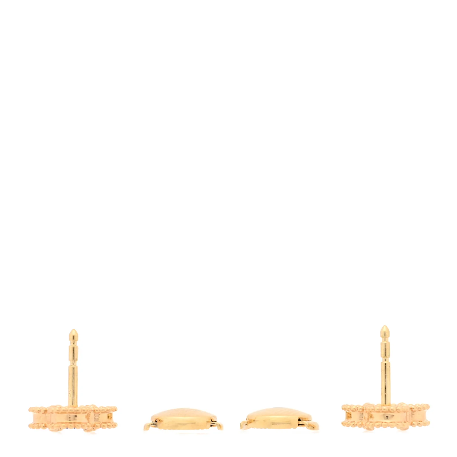18K Yellow Gold Black Onyx Sweet Alhambra Earrings - Image 3