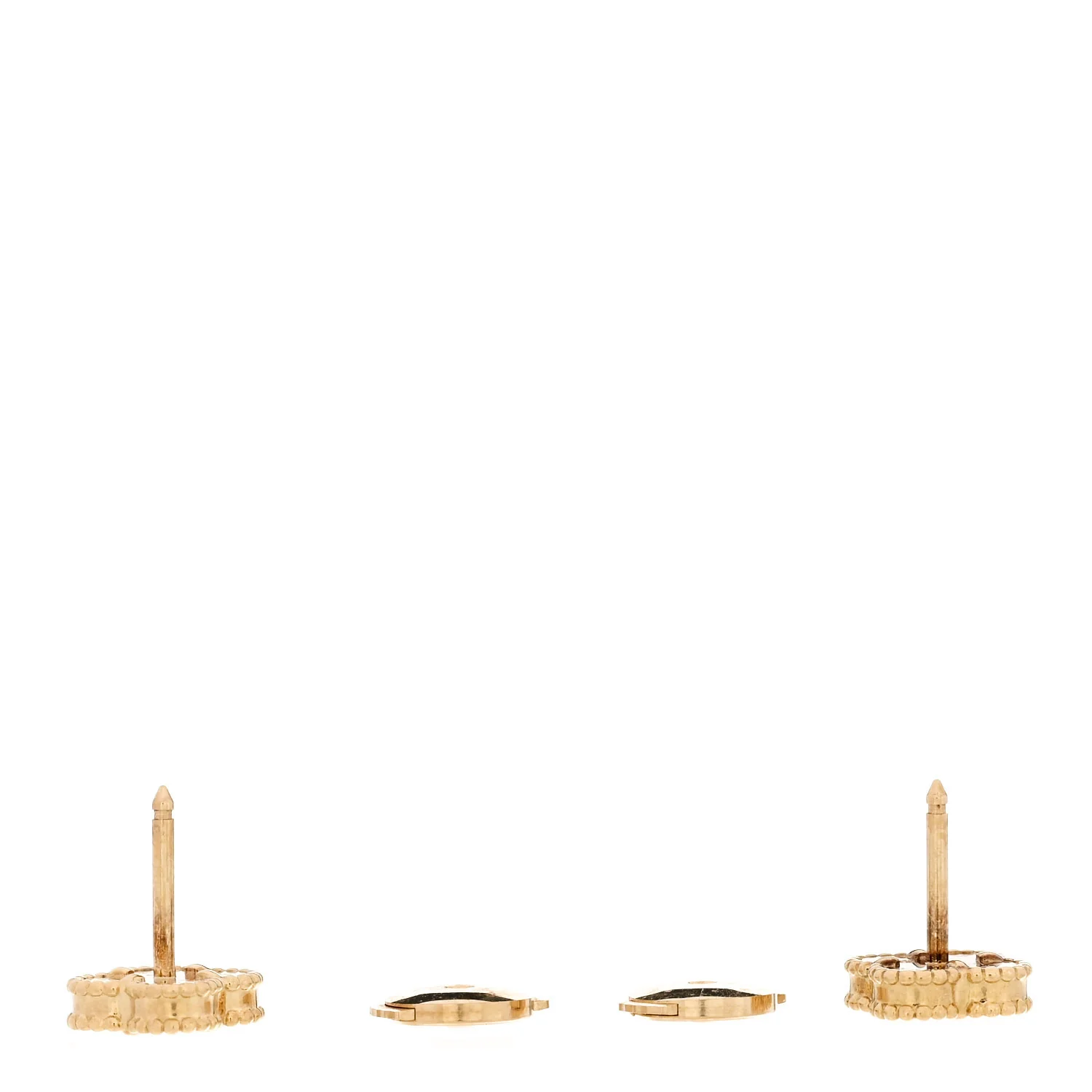 18K Yellow Gold Black Onyx Sweet Alhambra Earrings - Image 3