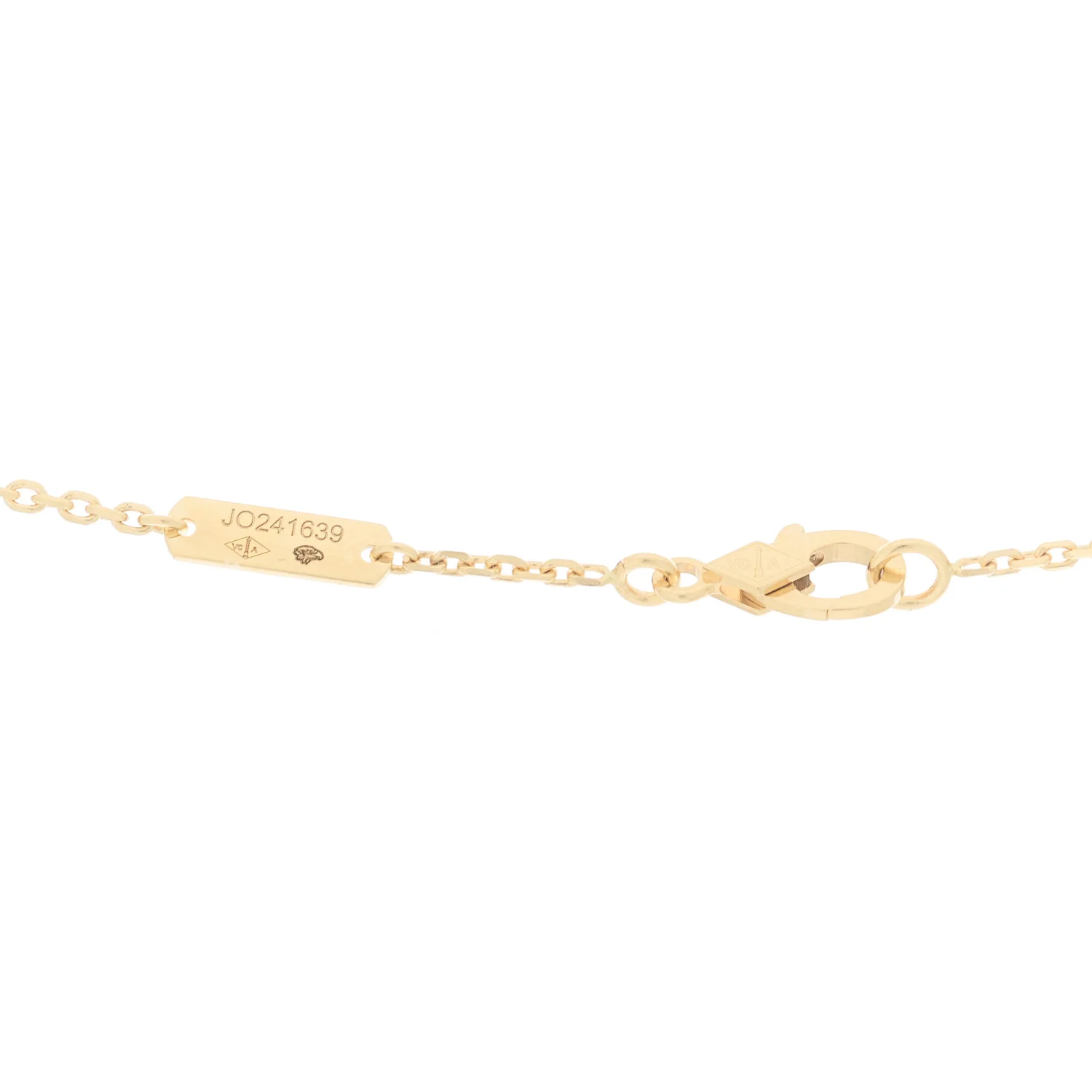18K Yellow Gold Black Onyx Vintage Alhambra Pendant Necklace - Image 4