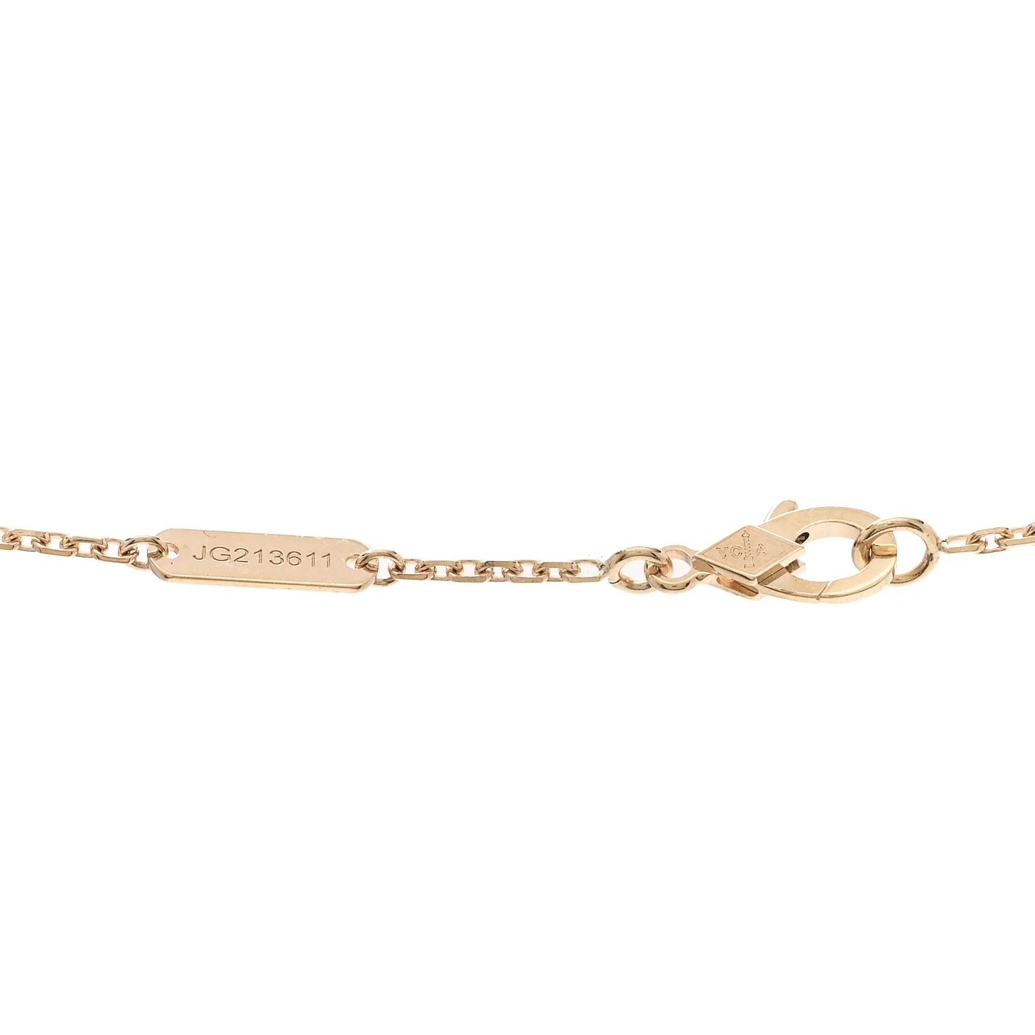18K Yellow Gold Blue Agate Vintage Alhambra Pendant Necklace - Image 4