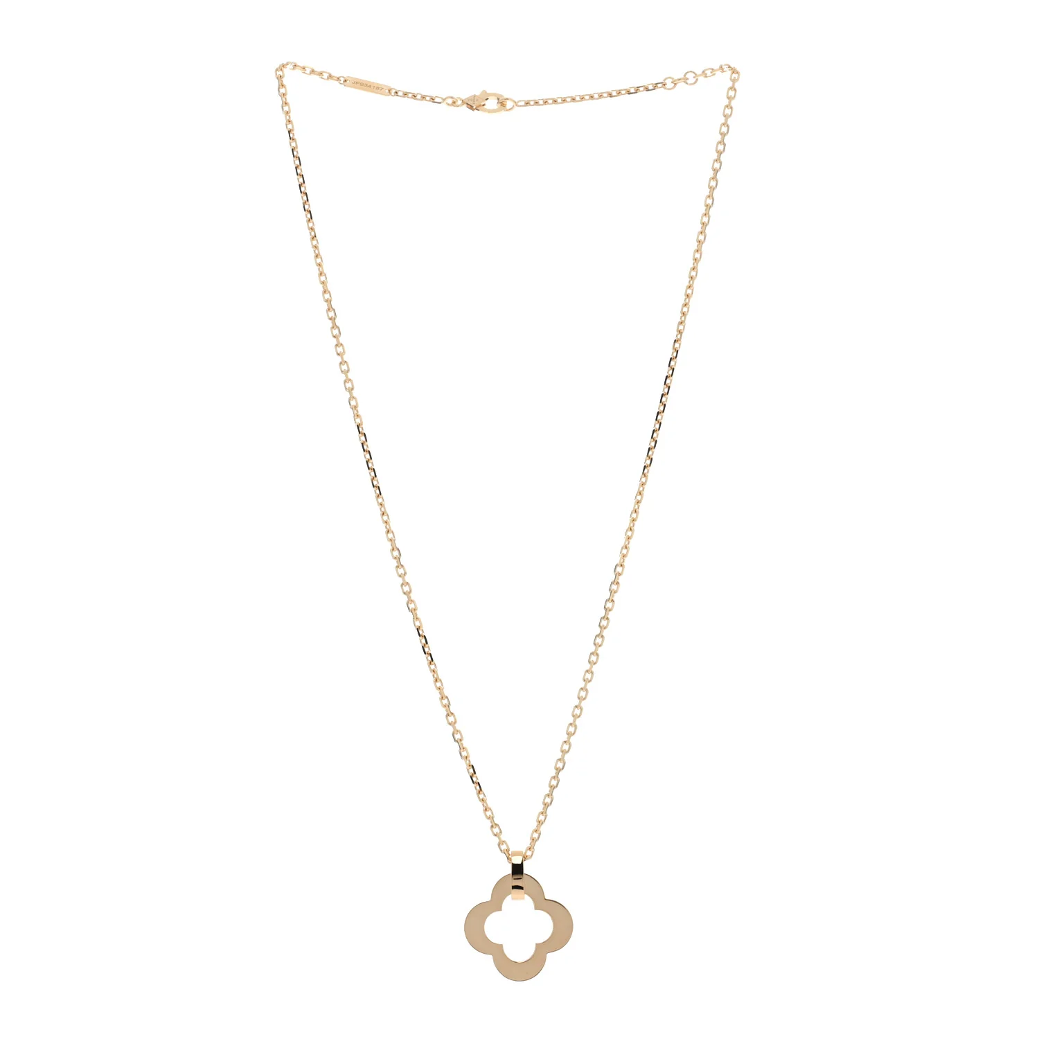 18K Yellow Gold Byzantine Alhambra Pendant Necklace - Image 3