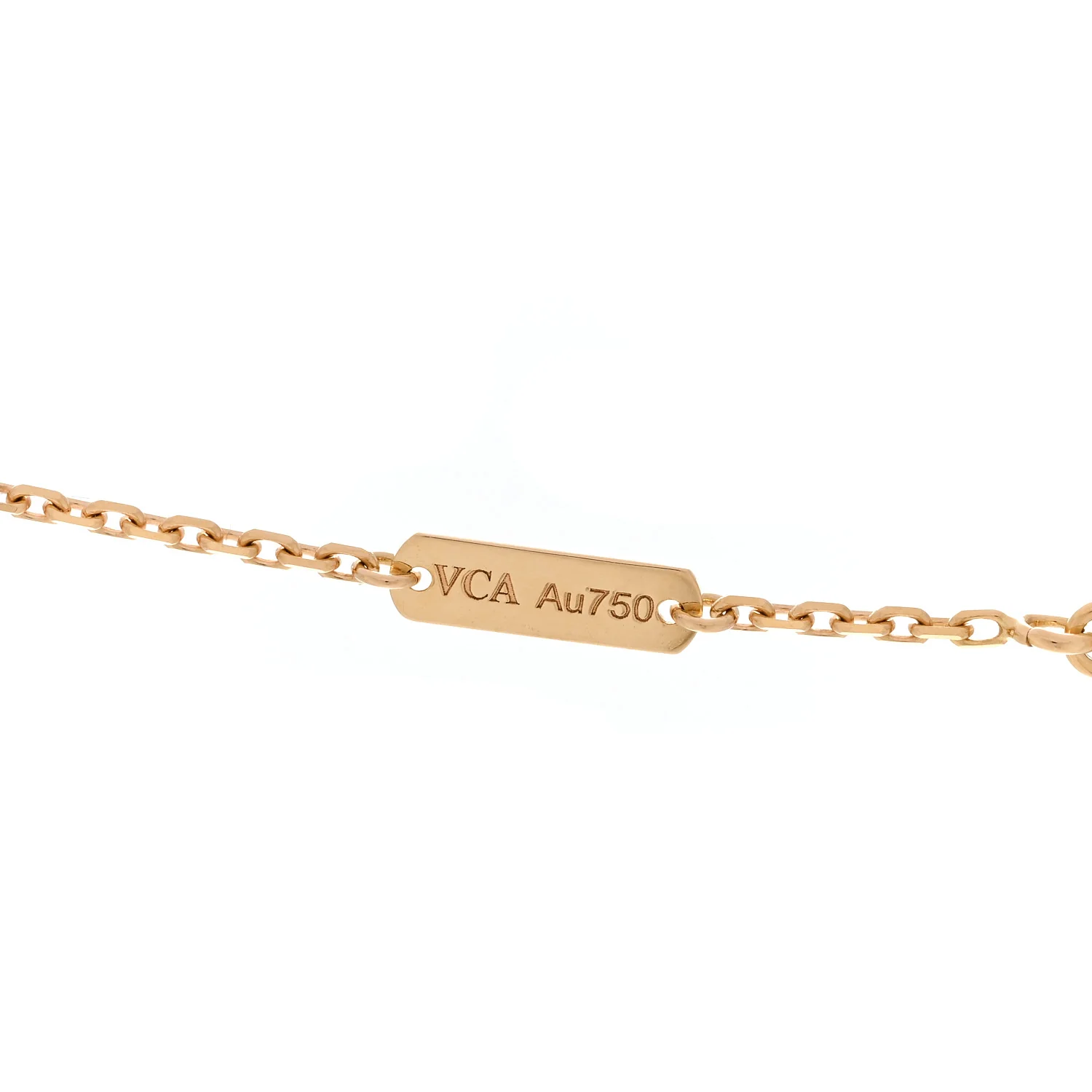 18K Yellow Gold Carnelian Vintage Alhambra Pendant Necklace - Image 4