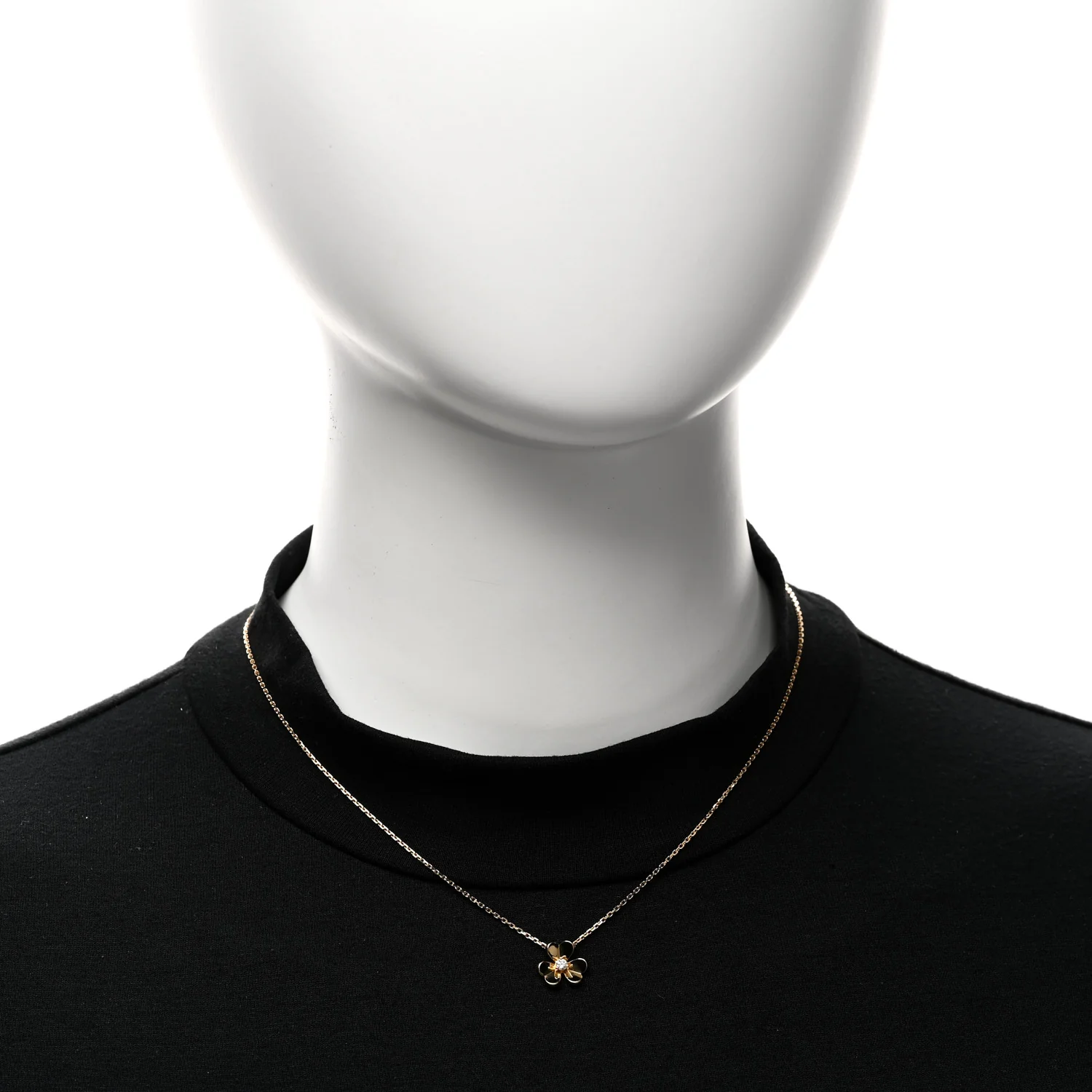 18K Yellow Gold Diamond Mini Frivole Pendant Necklace - Image 2