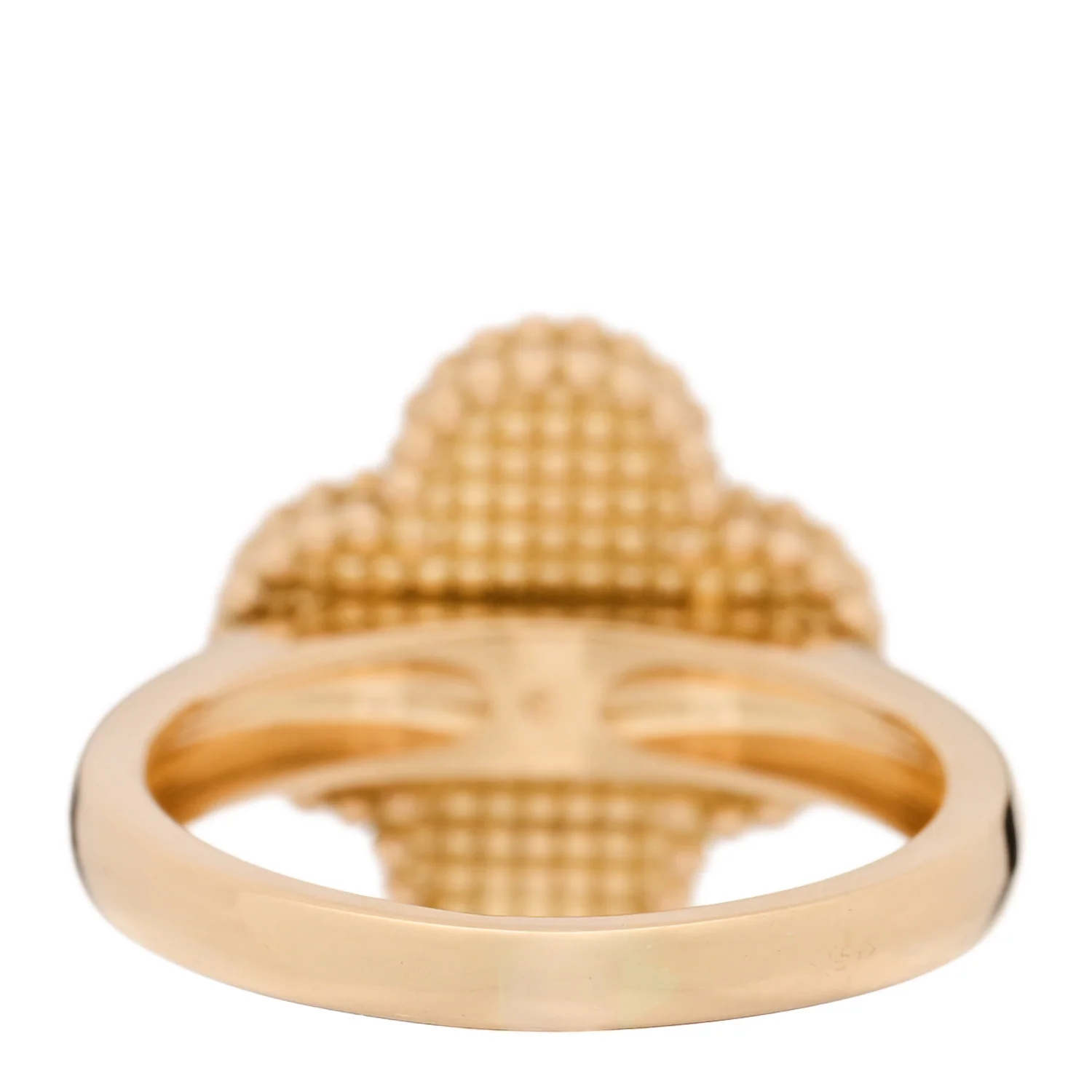 18K Yellow Gold Diamond Mother of Pearl Vintage Alhambra Ring 53 6.25 - Image 3